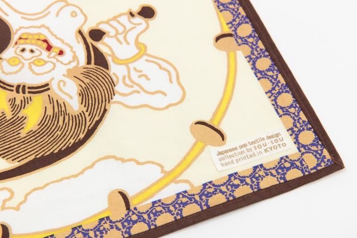 Hand-printed Furoshiki (Large) / Wind God and Thunder God