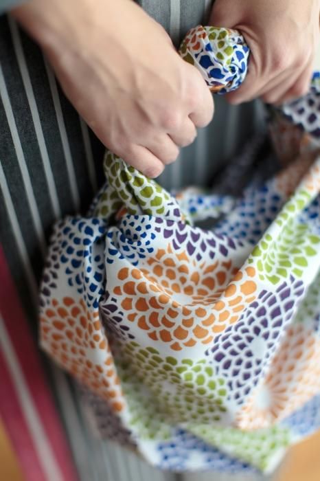 Hand-printed Furoshiki (Large) / Chrysanthemum