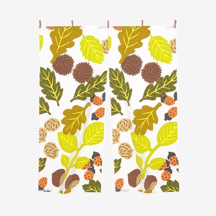 Isemomen Cotton Handkerchief Short Curtain 2-piece / Nuts