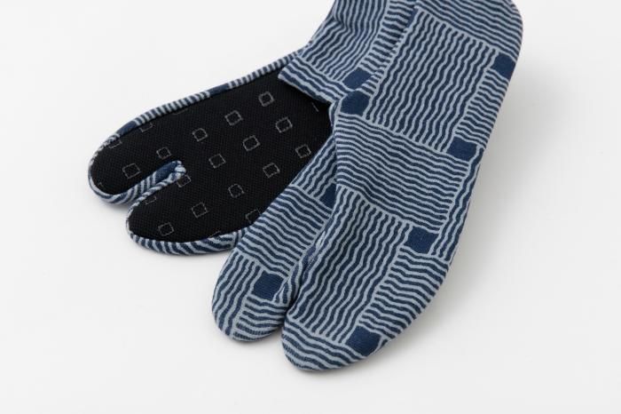 棉質圖案 彈性足袋襪/竹編 ※防滑襪底