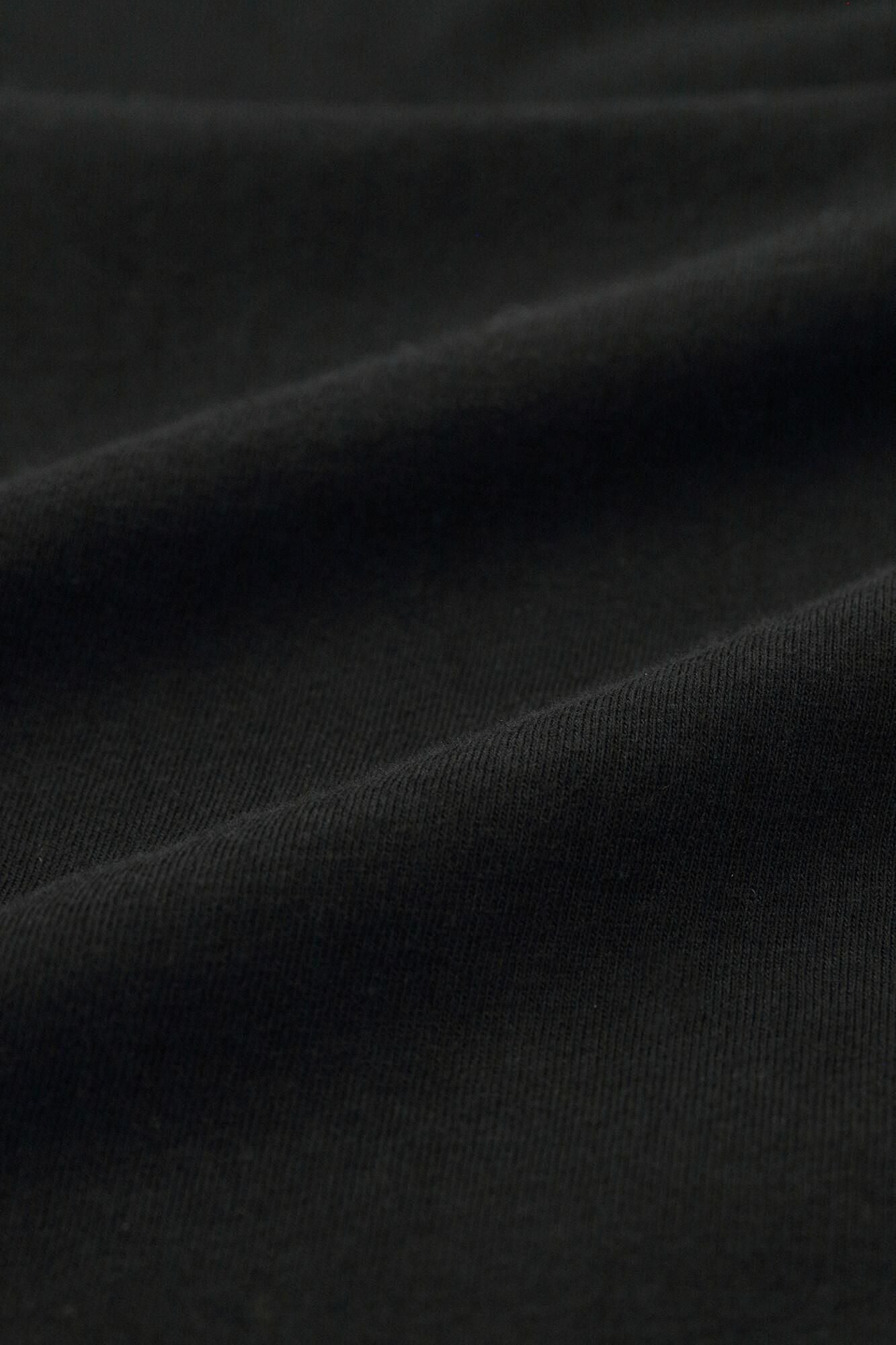 Kimono's pulled-back collarV-neck Shirt Long Sleeve/Black