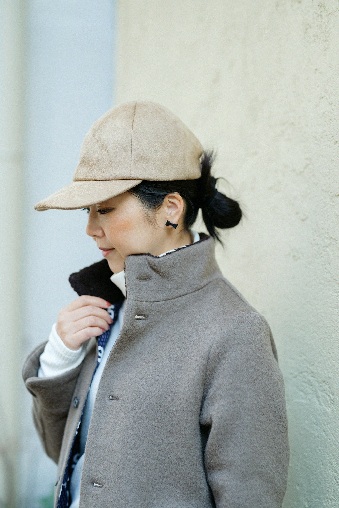 【預購】仿麂皮 鴨舌帽/淡棕色×SO-SU-U十數 昆(※預計於12月9日左右發貨)