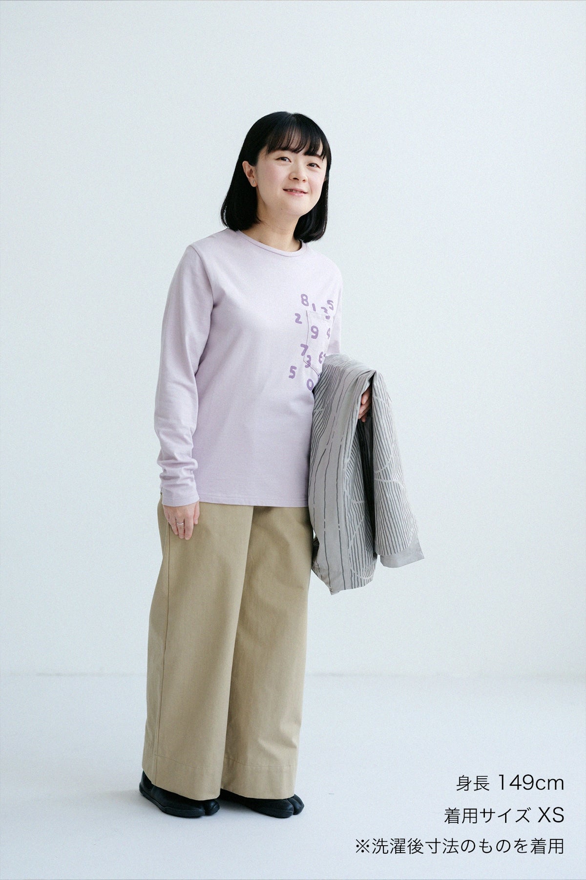 【Ships around 3/17】Plated Jersey Long-sleeved Pocket T-shirt / Dawn Pink