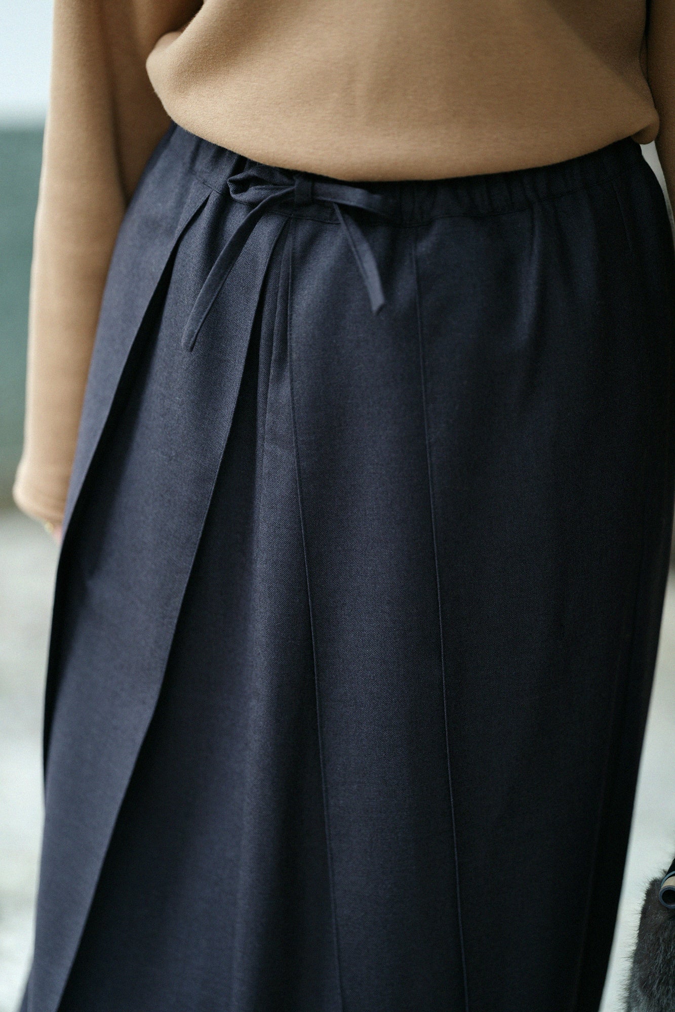 Super 100's Wool Hakama Fuji Pants / Black Oak Color