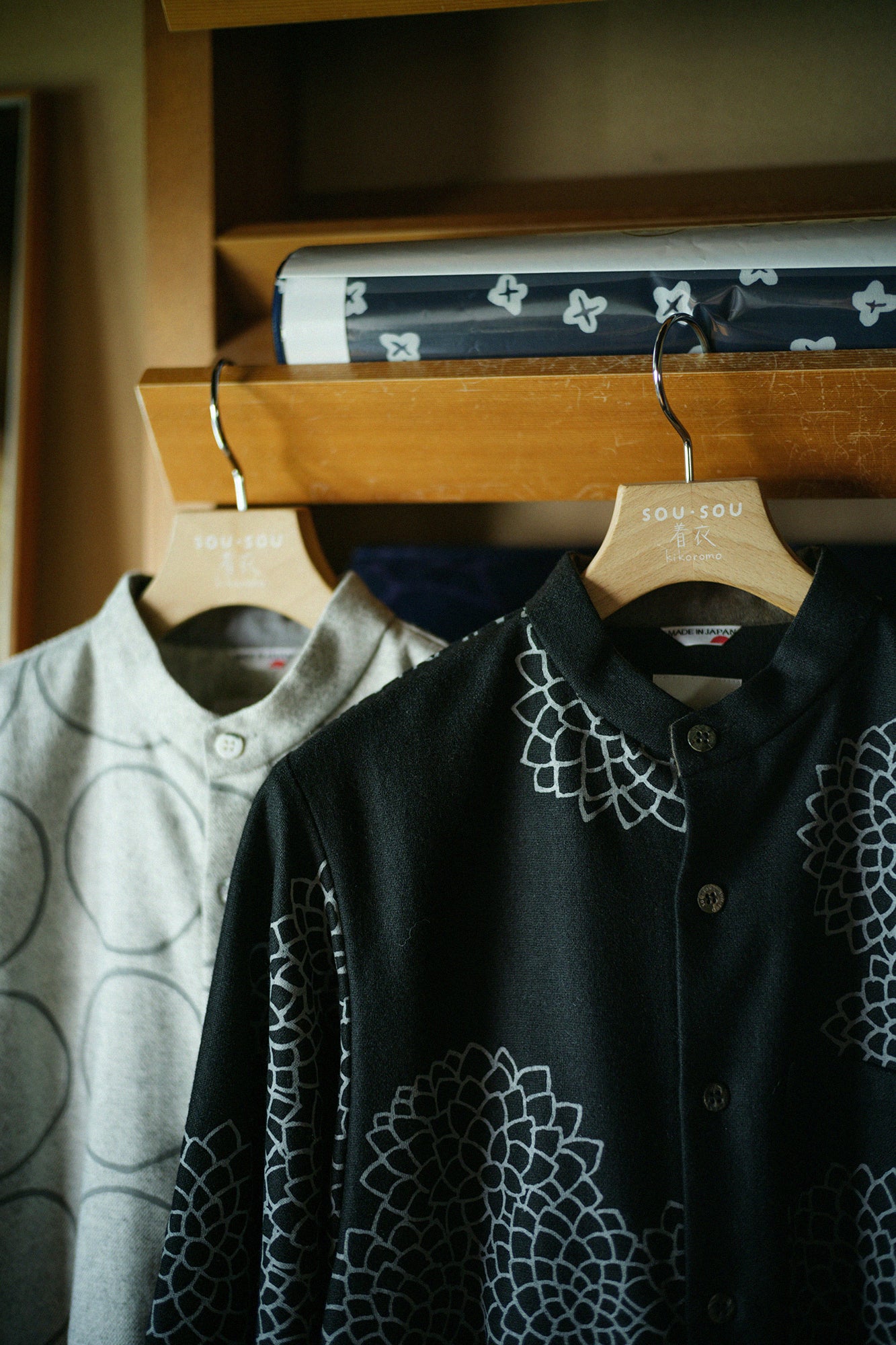 Tweed Naginata Sleeve Long Shirt / Circles and Blank Light Grey