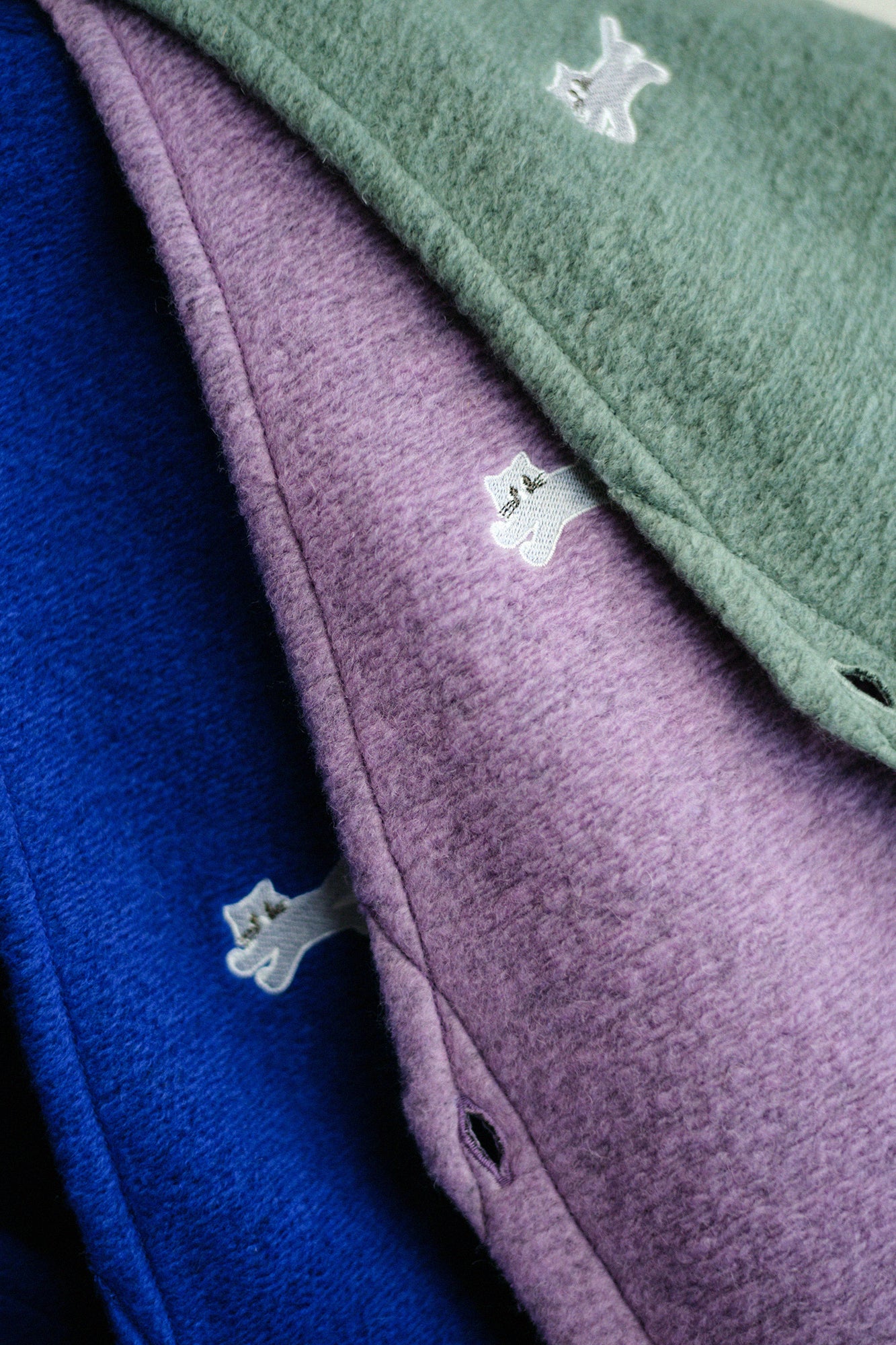 義大利毛絨針織 V領L/S外套/藍色