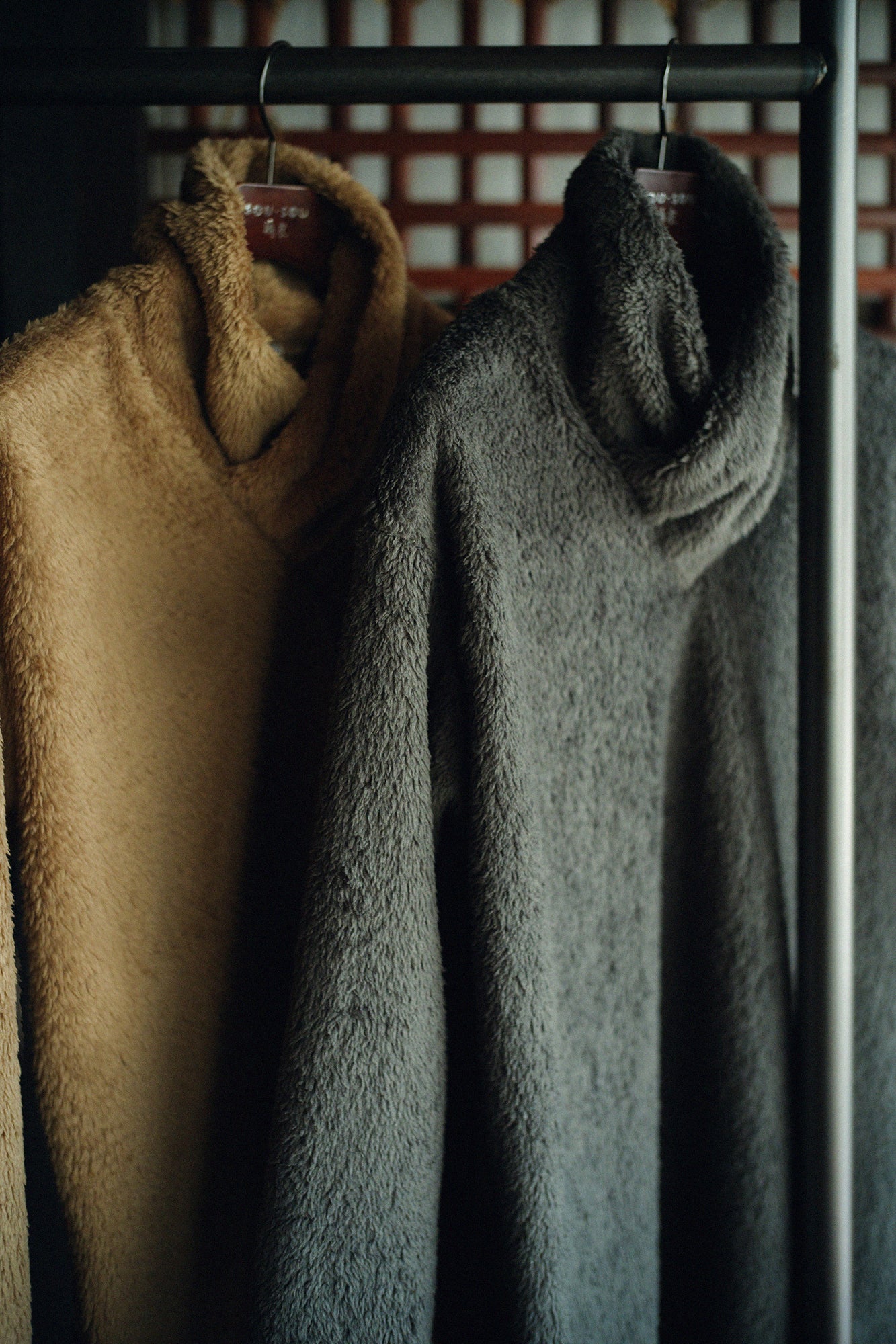 両面ボア 衿巻ジバン/濃灰(こいはい)