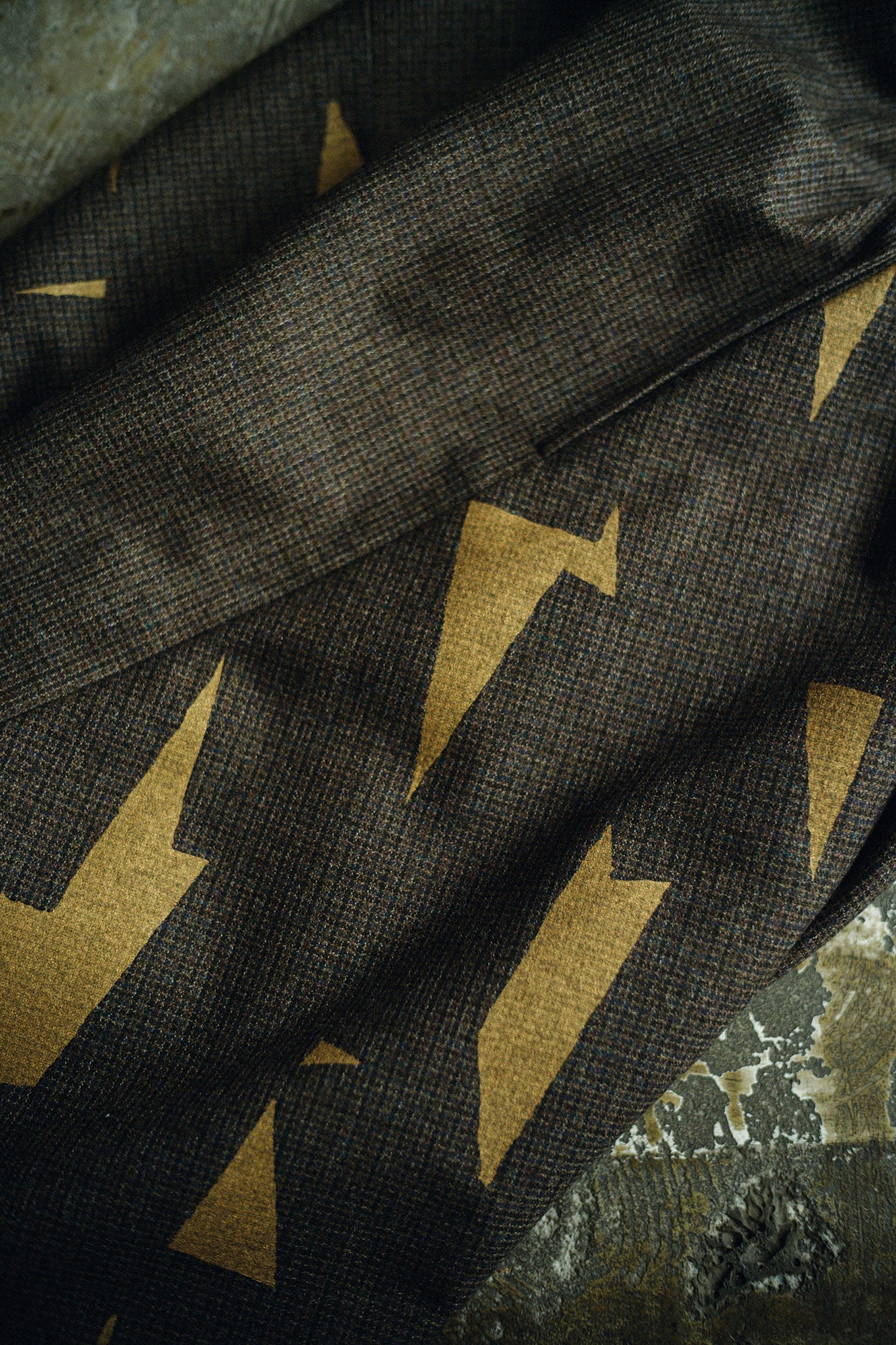 棉毛 格子織 富士(飛鼠褲)/煤竹色×閃電形