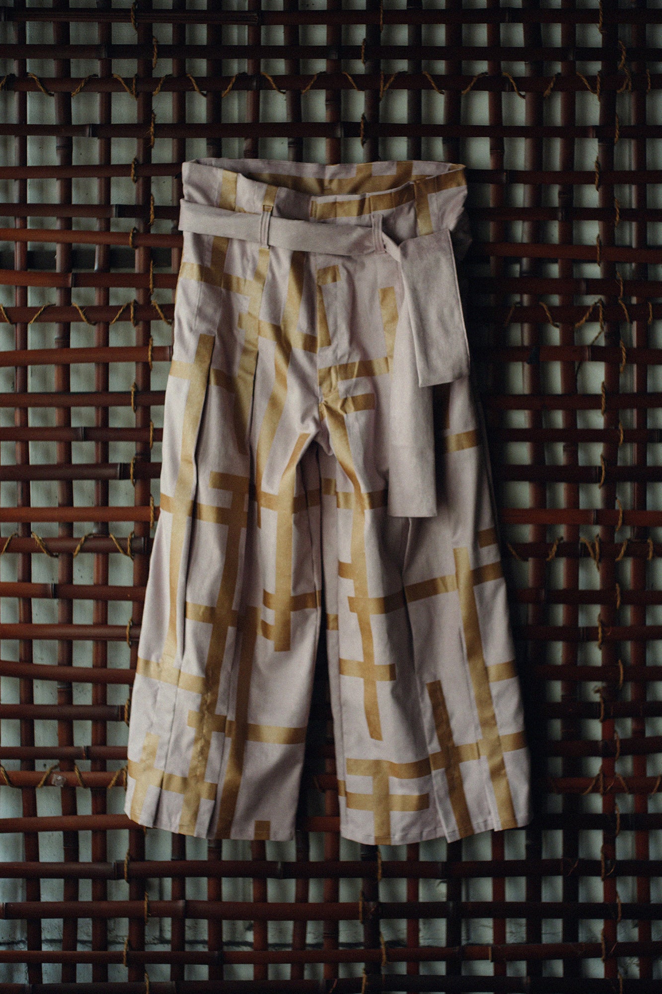 仿麂皮 袴形褲/欄柵 粉膚色