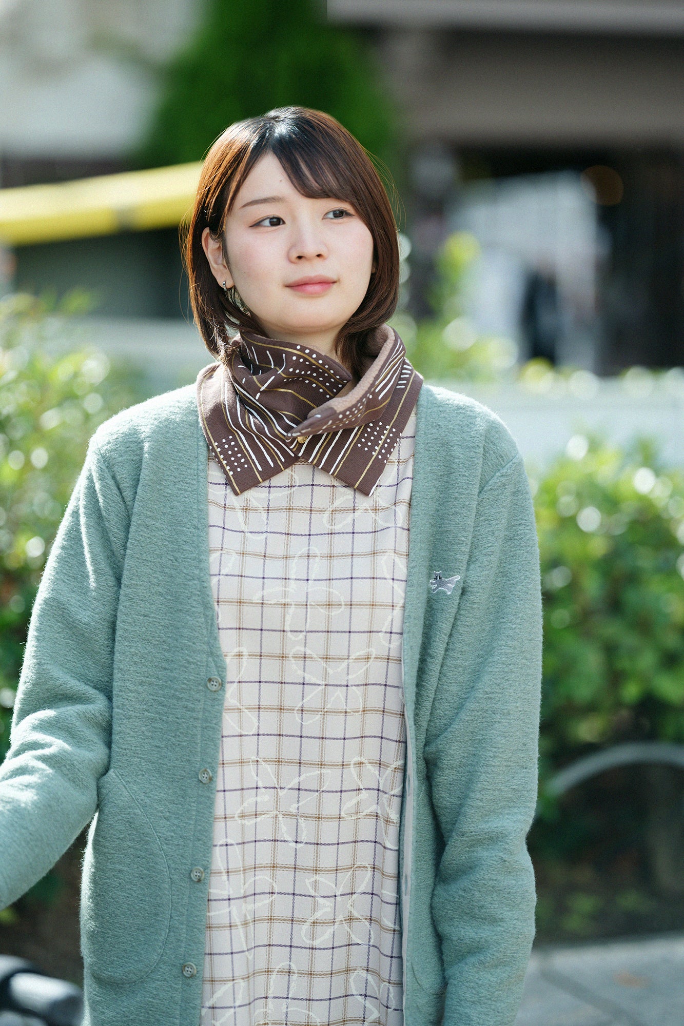 Reversible BIKENeck Warmer/Interstices and Stripes Brown