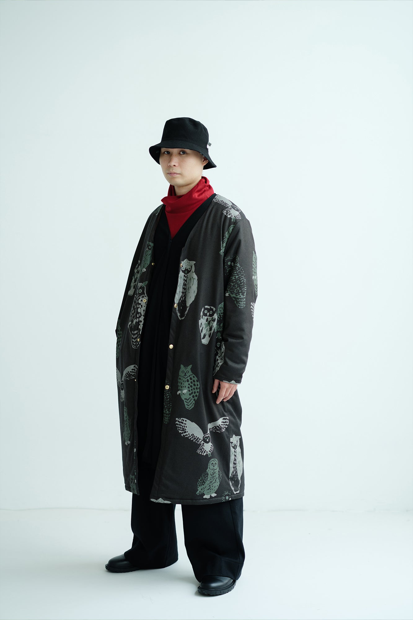 【預購】羅紋針織布羊毛 V領輕型外套/黑色(※預計於12月9日左右發貨)