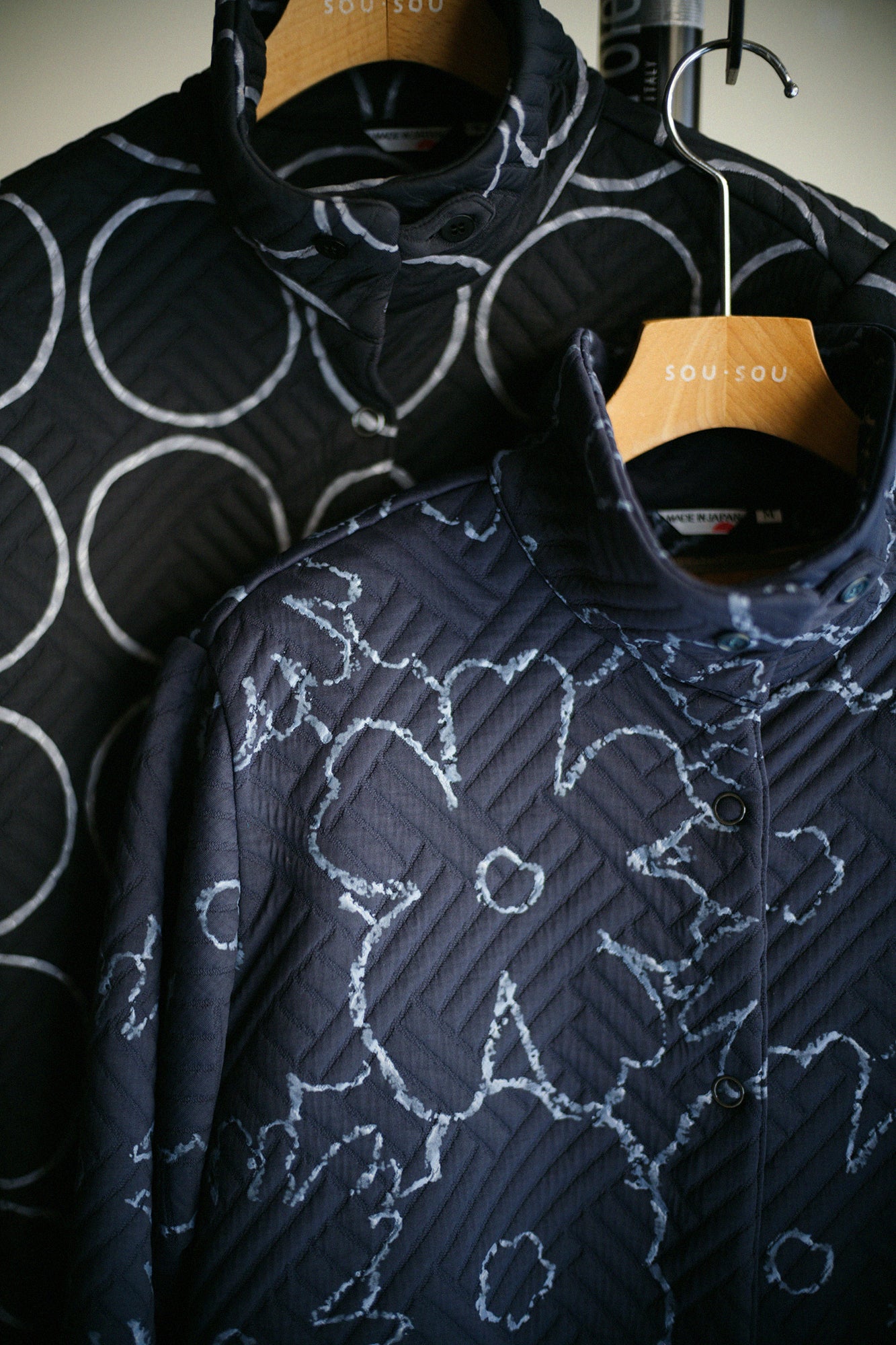 Quilting Jacquard SANPOOne-piece Dress/Oraka Graffiti Dark Navy