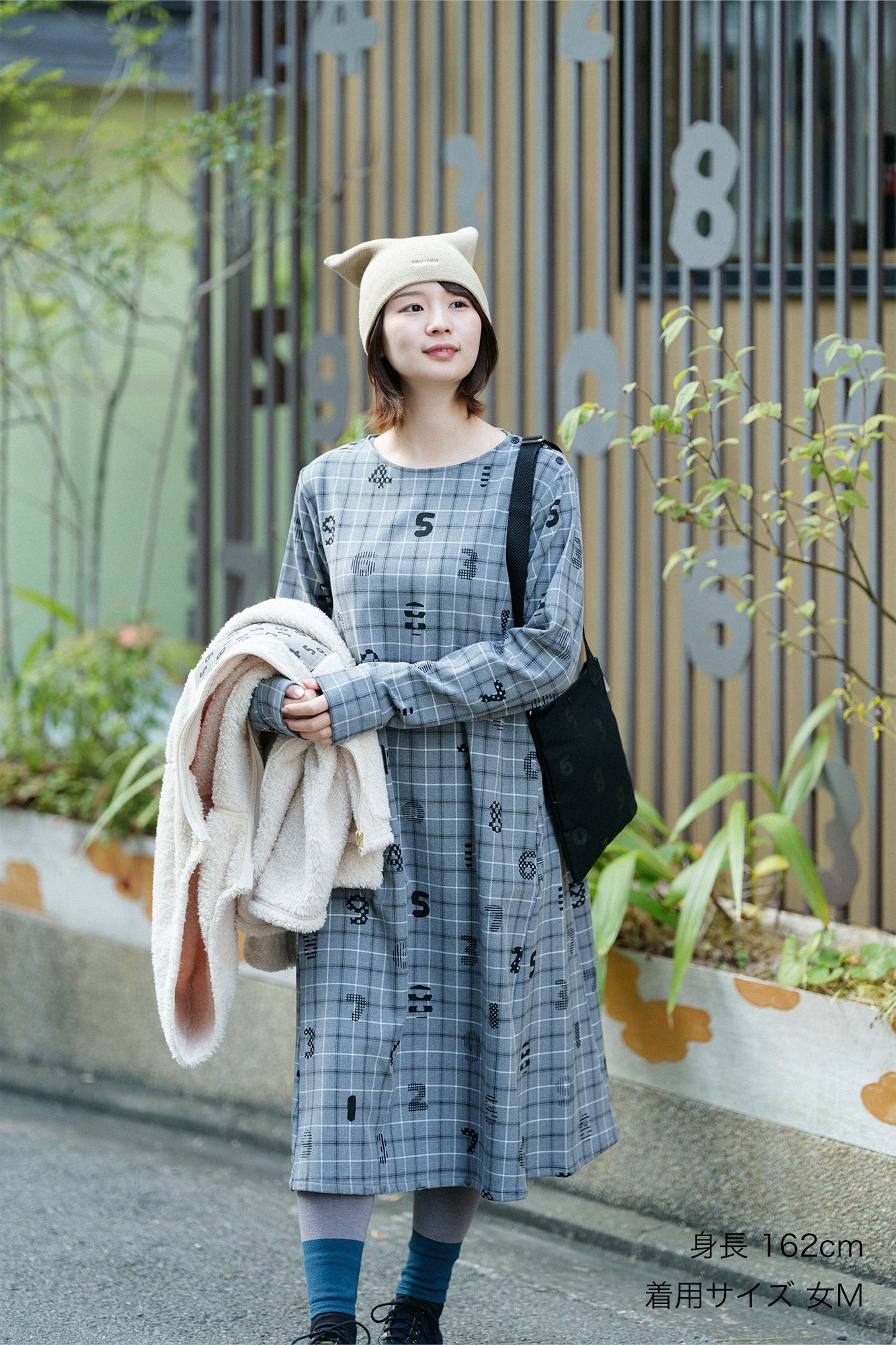 Soft Thermo(R) Fleece Lining Check BIKE One-piece Dress /SOU・SOU Kyoto