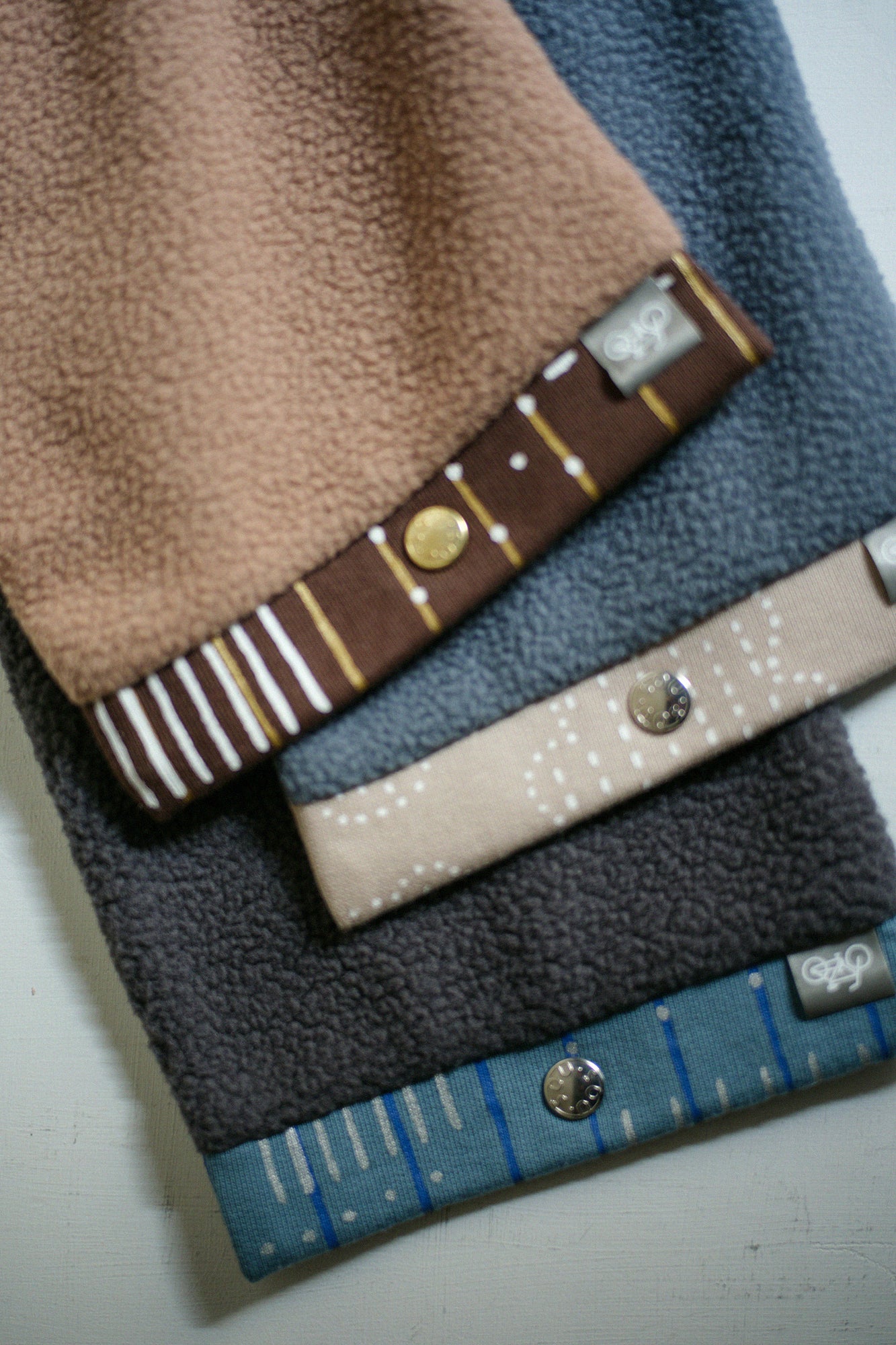 Reversible BIKENeck Warmer/Interstices and Stripes Brown