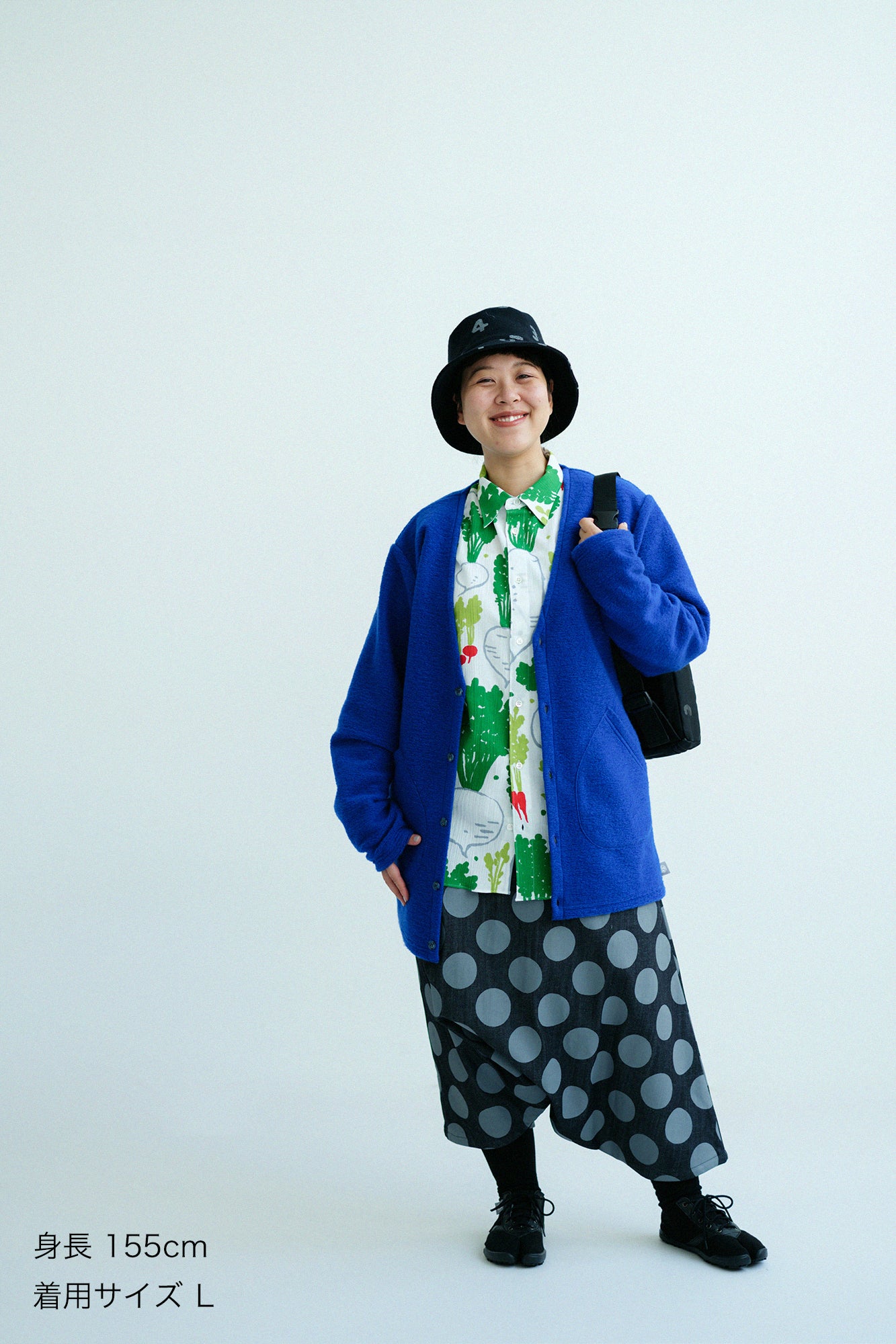 義大利毛絨針織 V領L/S外套/藍色