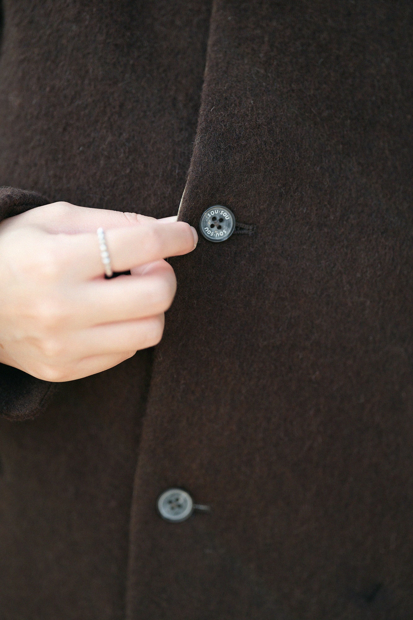 【預購】A.S 雙面羊毛 立領短外套/棕色×網代紋和SO-SU-U十數 昆(※預計於12月9日左右發貨)