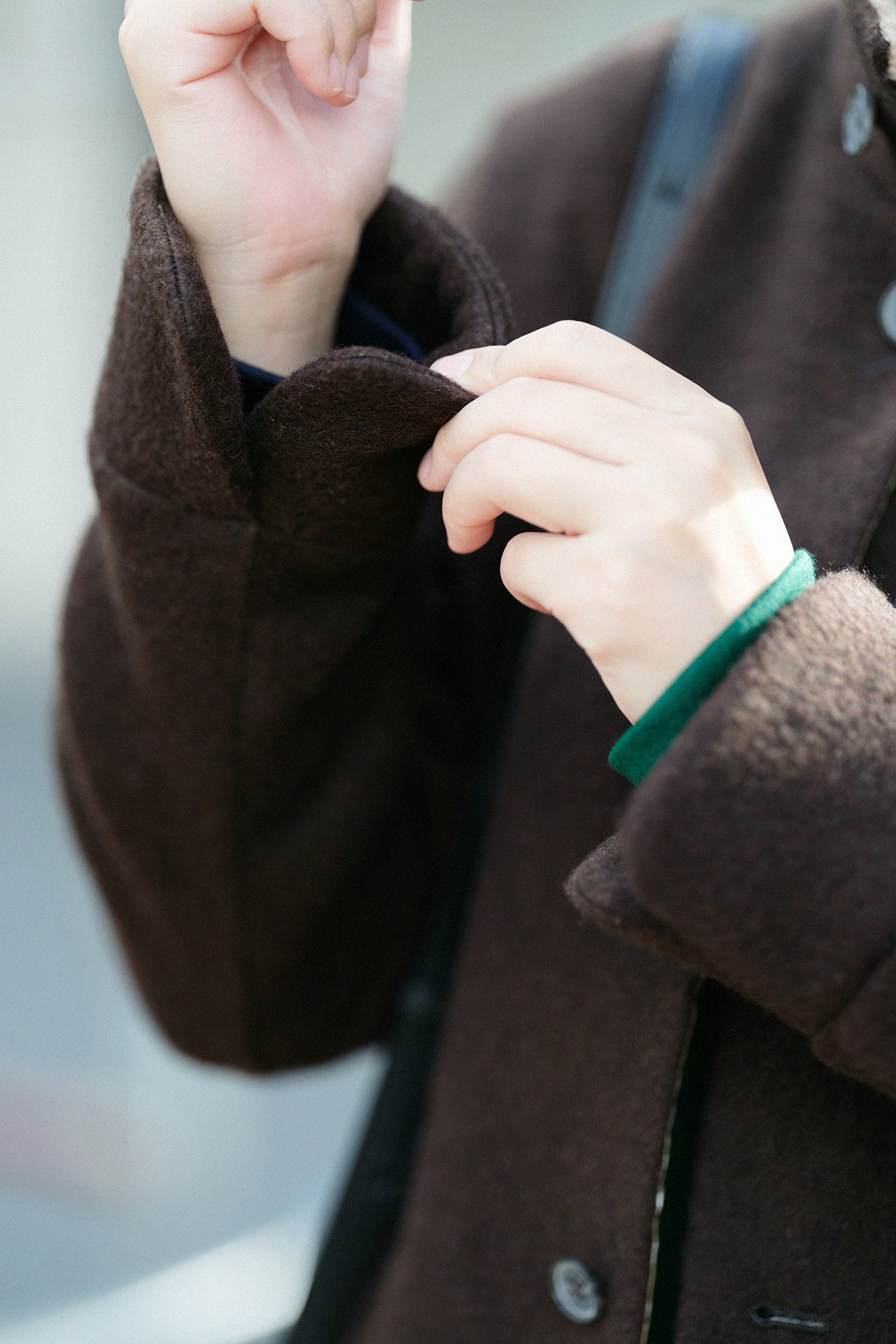 【預購】A.S 雙面羊毛 立領短外套/棕色×網代紋和SO-SU-U十數 昆(※預計於12月9日左右發貨)