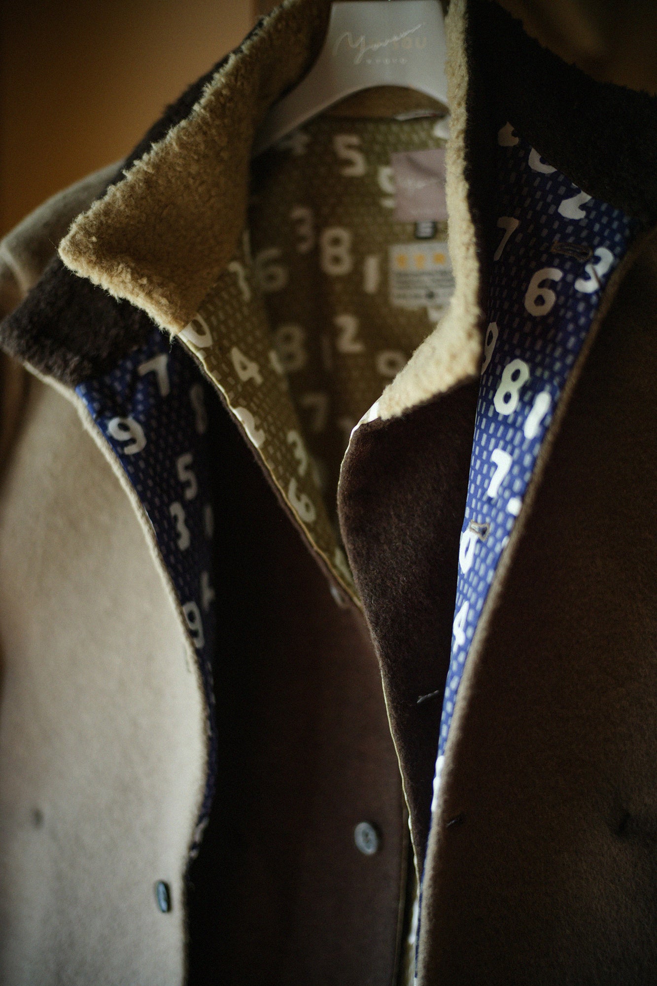 【預購】A.S 雙面羊毛 立領短外套/沙色×網代紋和SO-SU-U十數 昆(※預計於12月9日左右發貨)