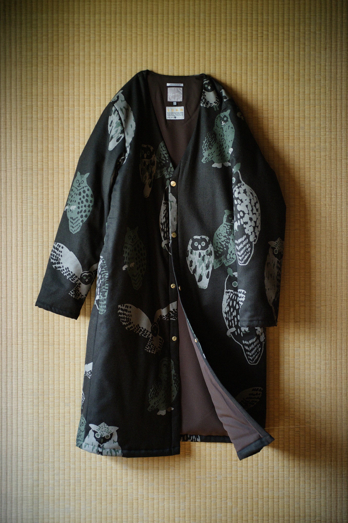 【Pre-order】Stretch Flannel Collarless Padded Coat/Owl Dark Brown(※Scheduled to be shipped around Dec 9)