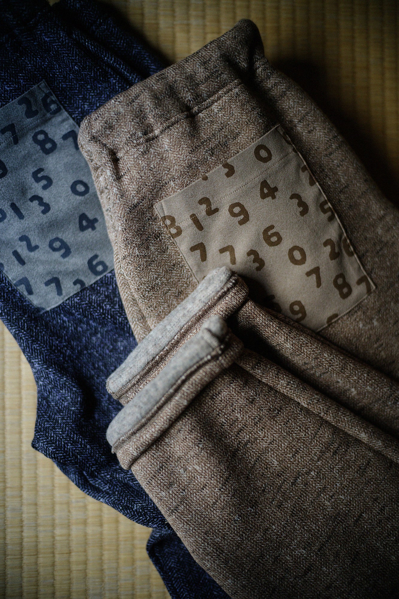 【Pre-order】Fleece Brushed Lining Herringbone Knit Easy Tapered Pants/Heather Beige(※Scheduled to be shipped around Dec 9)