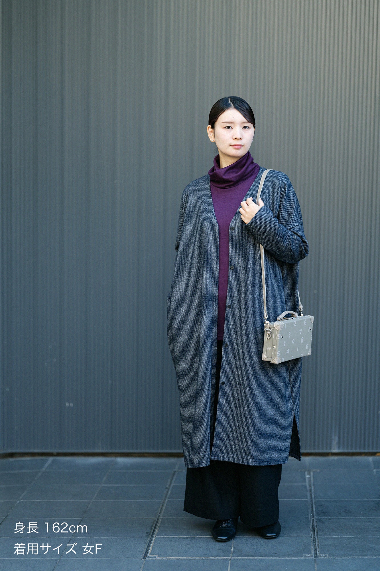 【預購】C/W千鳥格紋織 V領輕型外套/混藍黑色(※預計於12月9日左右發貨)