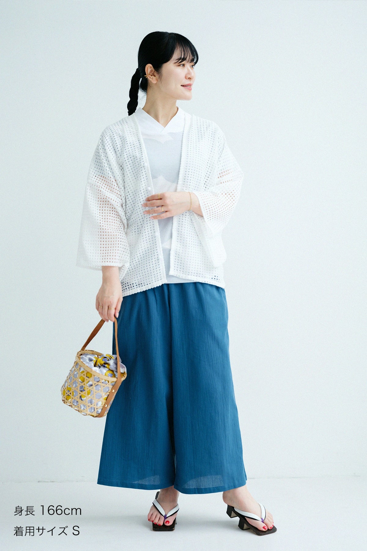 【Ships ard. 4/21】Chizimi Cotton 20/20 Wide-legged Pants / Blue