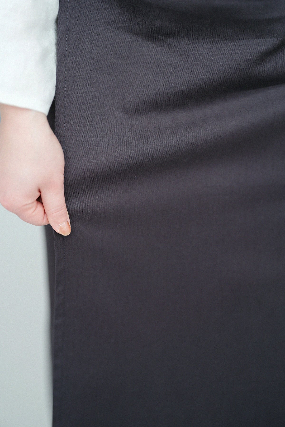 【Scheduled to ship around Mar 3】Shin Cotton Linen Blended Ratine Weave Wrap Skirt/Dark Grey