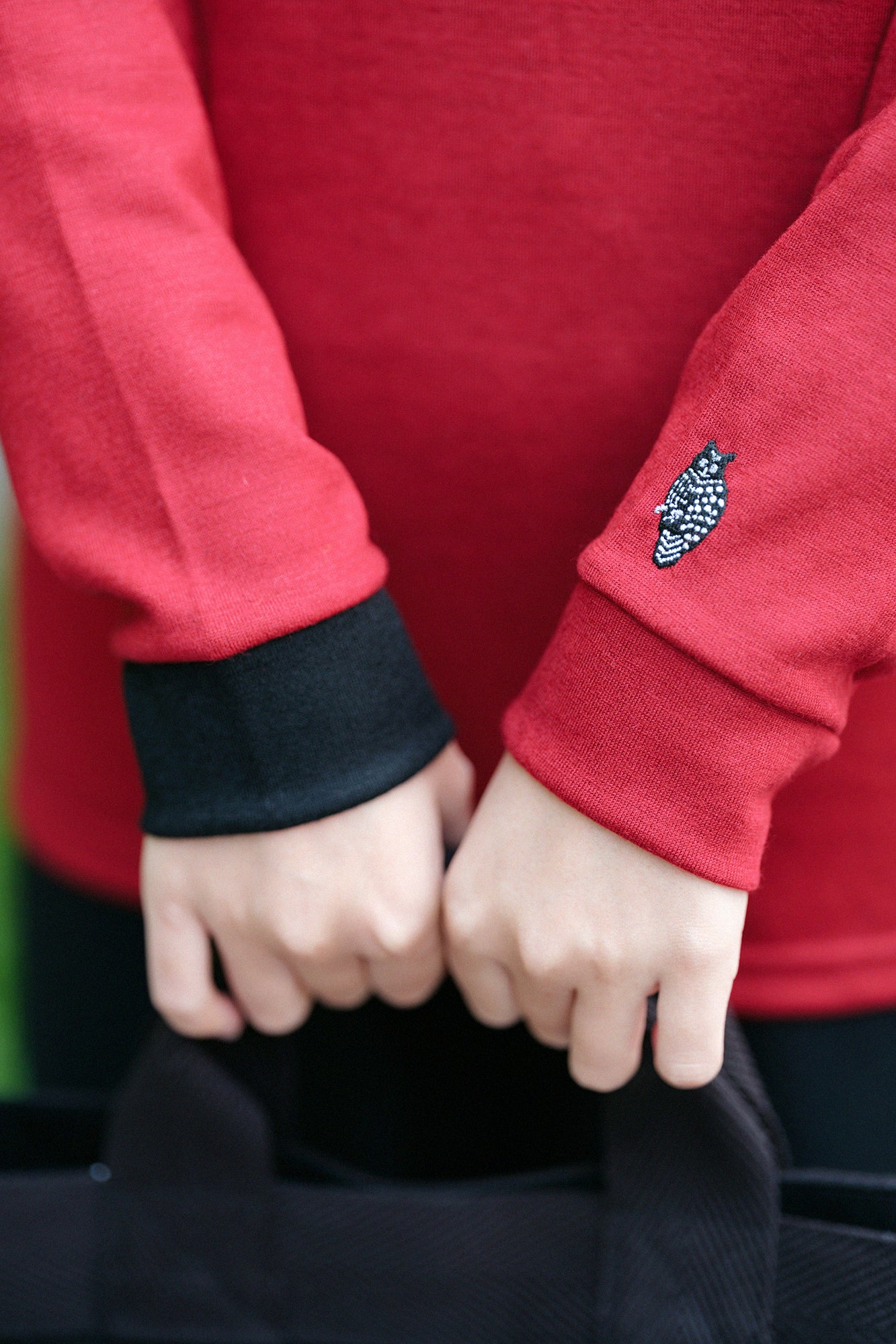 【預購】平針織 可洗羊毛 造型高領L/S長版上衣/深紅色(※預計於12月9日左右發貨)