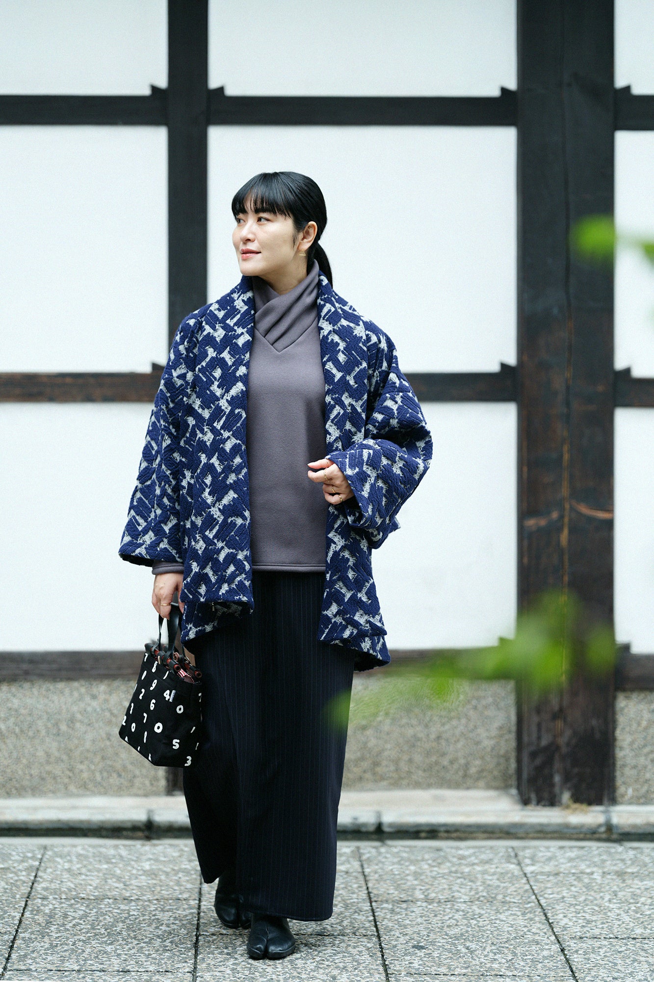 裏ボア 衿巻ジバン/藤煤竹(ふじすすたけ)