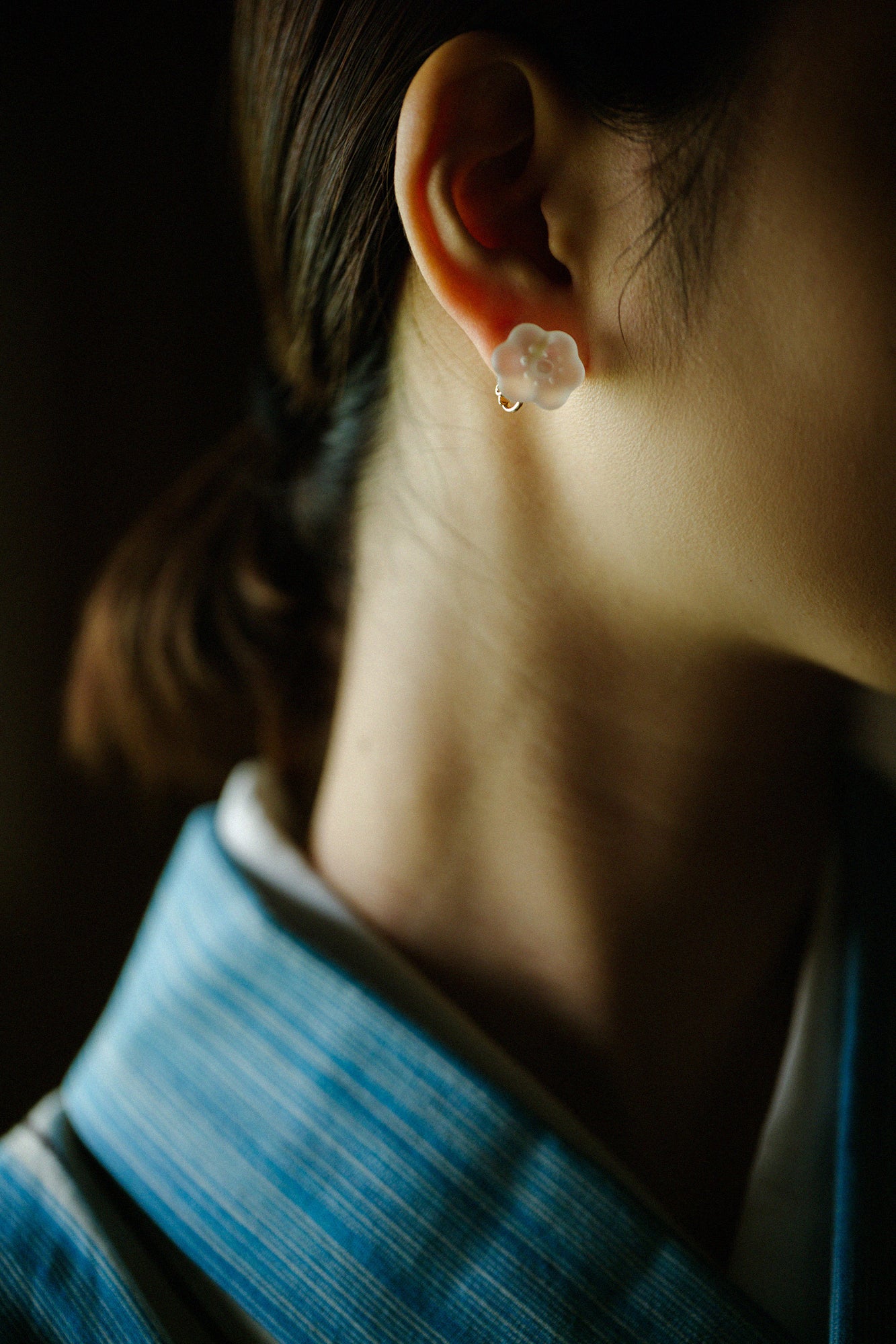 SOU・SOU×HARIO Lampwork Factory ピアス・イヤリング(片耳)/ほほえみ フロスト