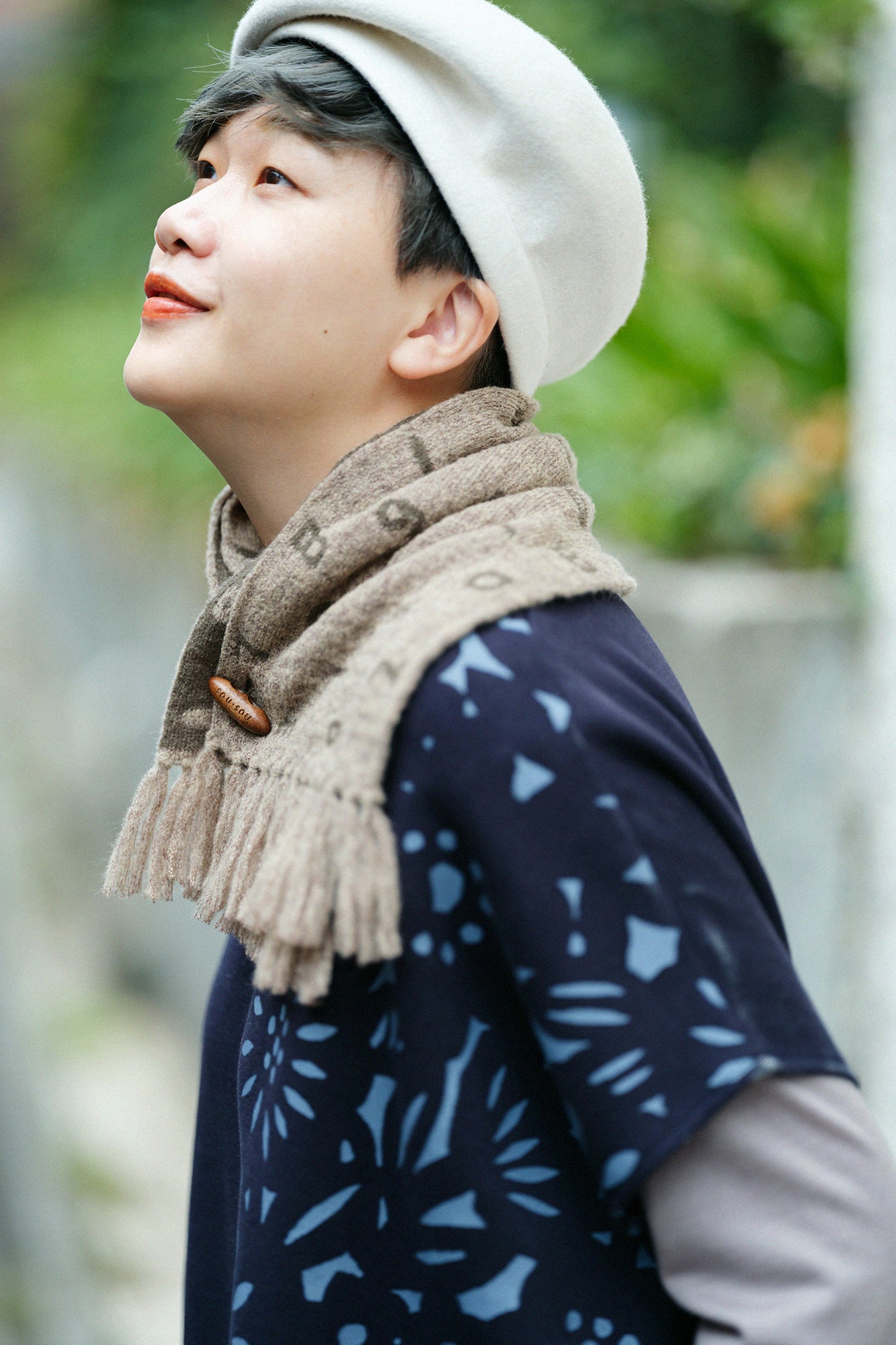 SOU・SOU×MOONBAT 草編領巾/SO-SU-U十數 灰褐色