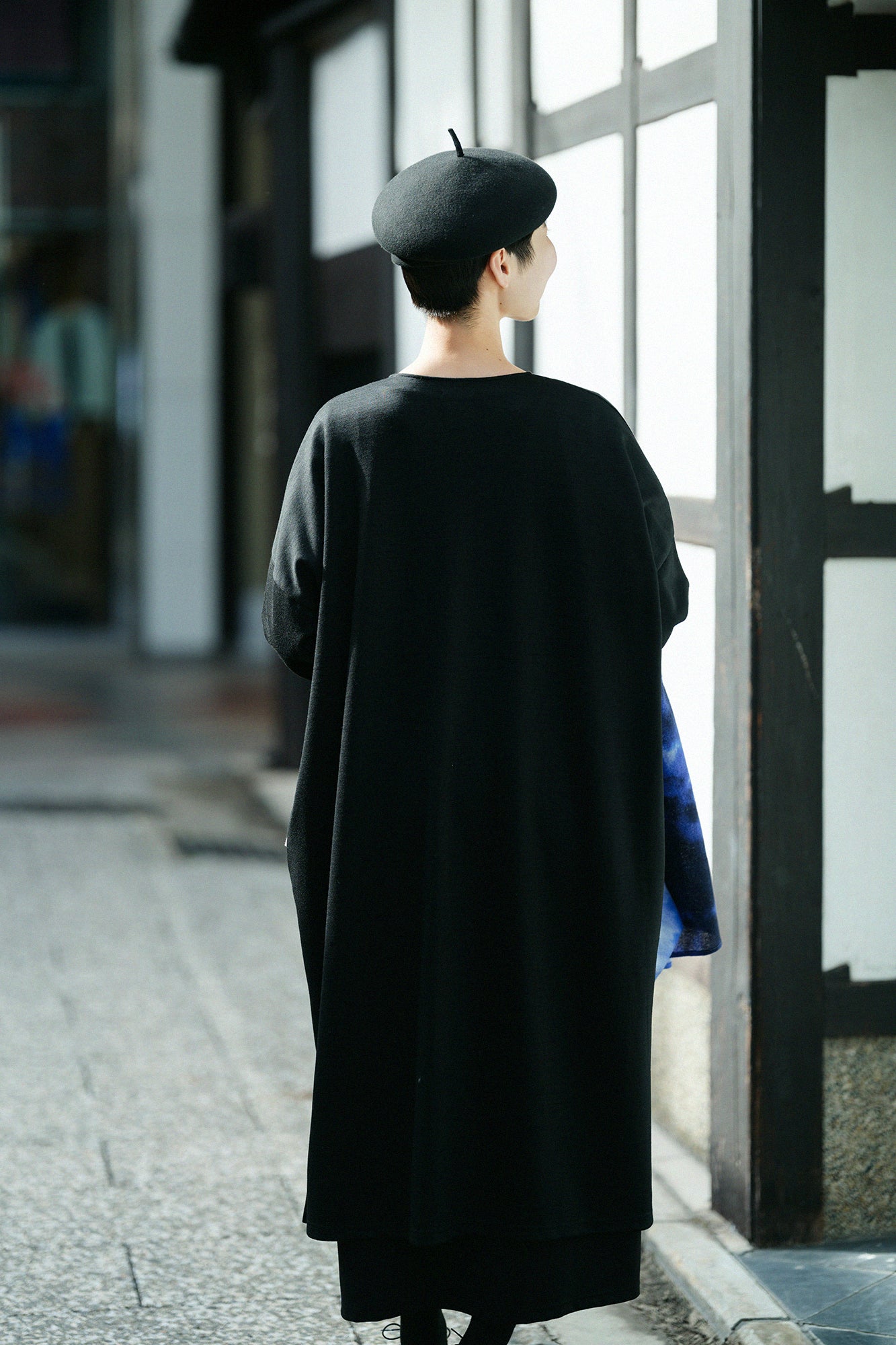 【預購】羅紋針織布羊毛 V領輕型外套/黑色(※預計於12月9日左右發貨)