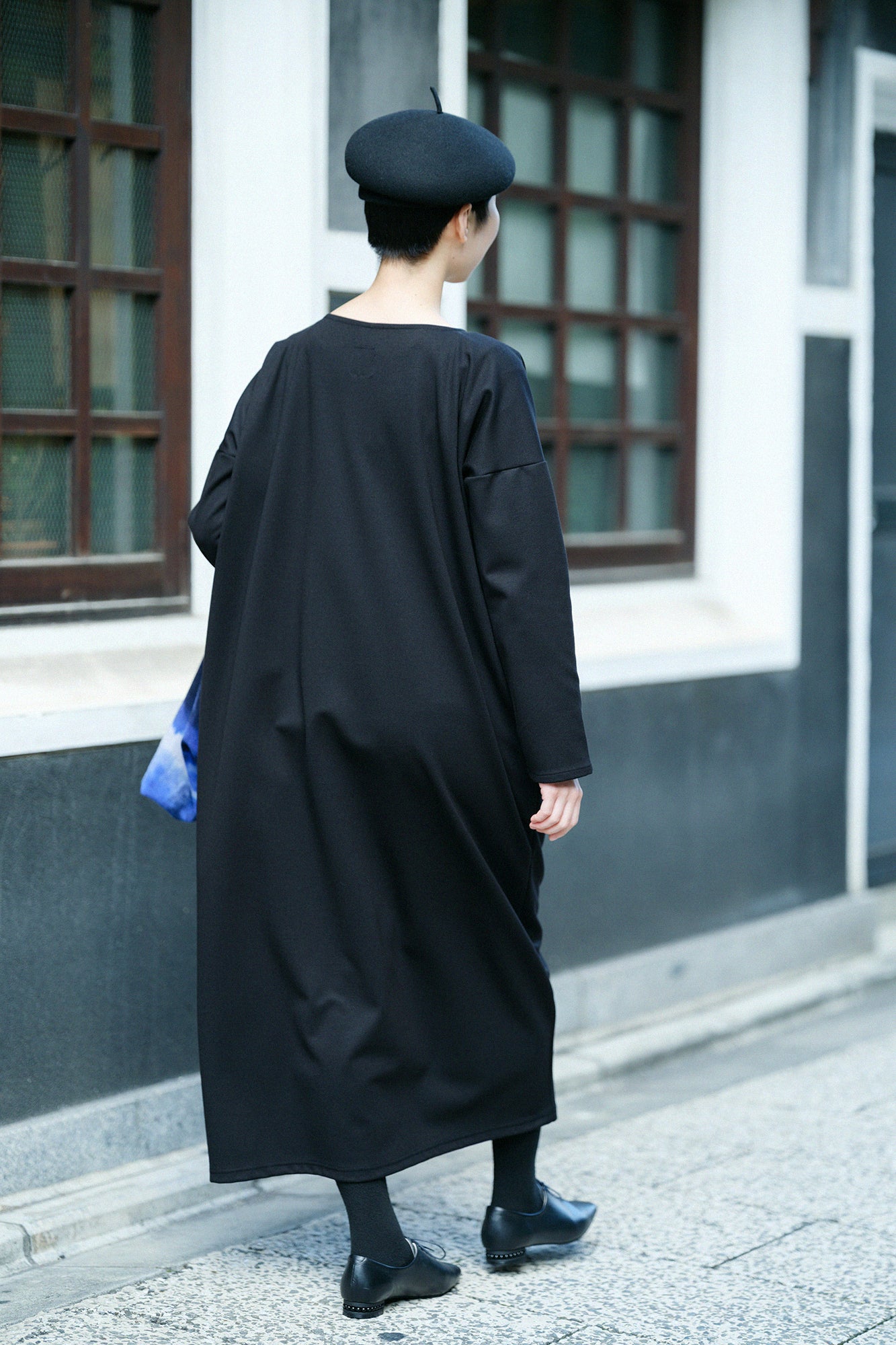 【預購】Soft Thermo(R) 羅紋針織布 船領 L/S OP 超長版/黑色(※預計於12月9日左右發貨)