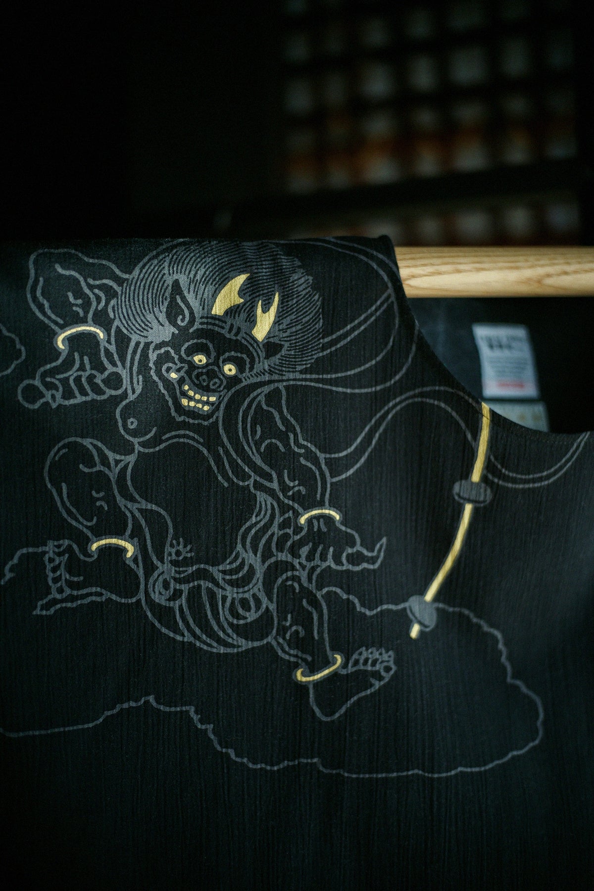 【Scheduled to ship around Early May】Chizimi Cotton 20/20 Naginata Rectangular Dress/Wind God and Thunder God