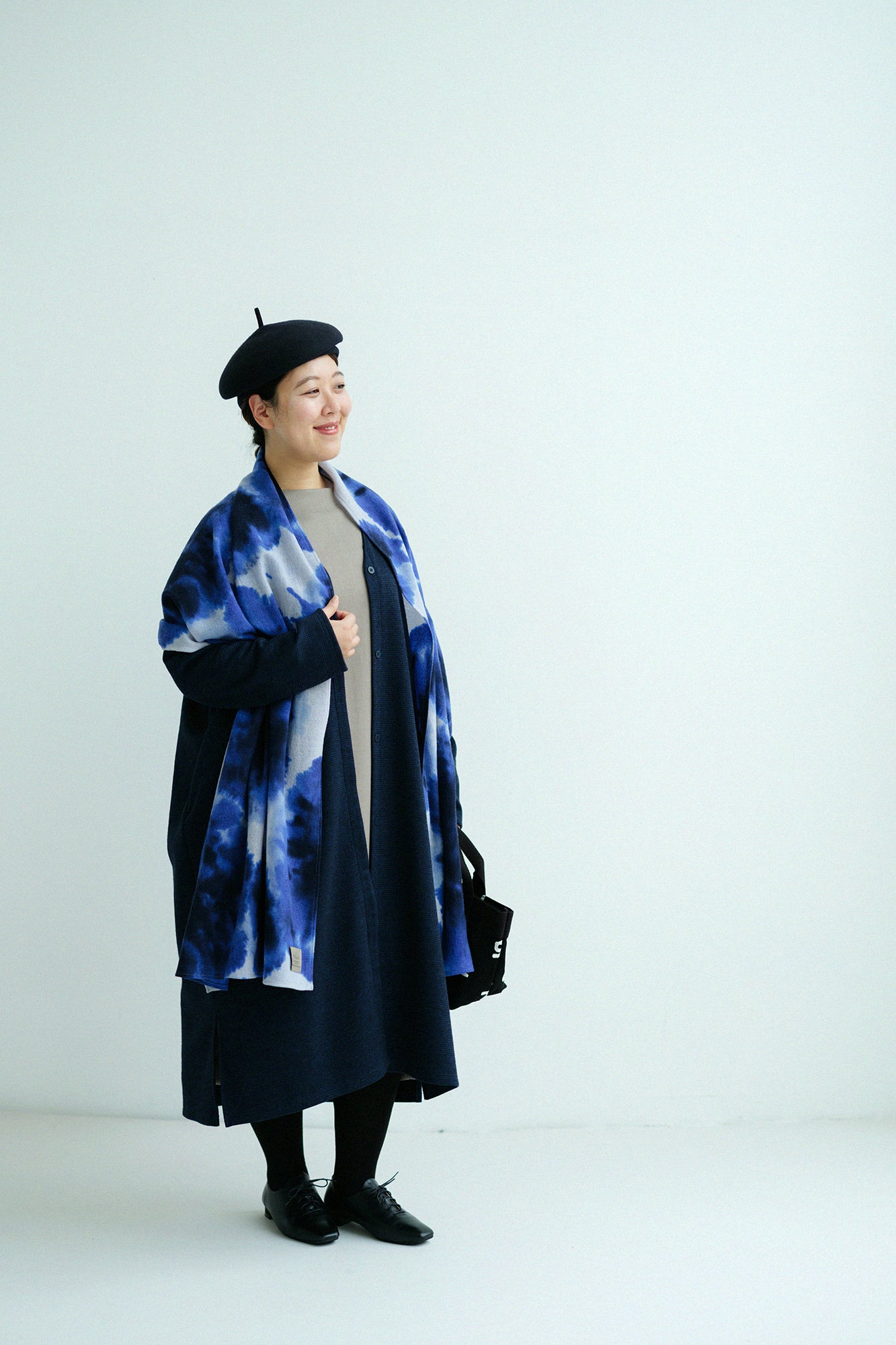 【預購】C/W千鳥格紋織 V領輕型外套/深藍色(※預計於12月9日左右發貨)