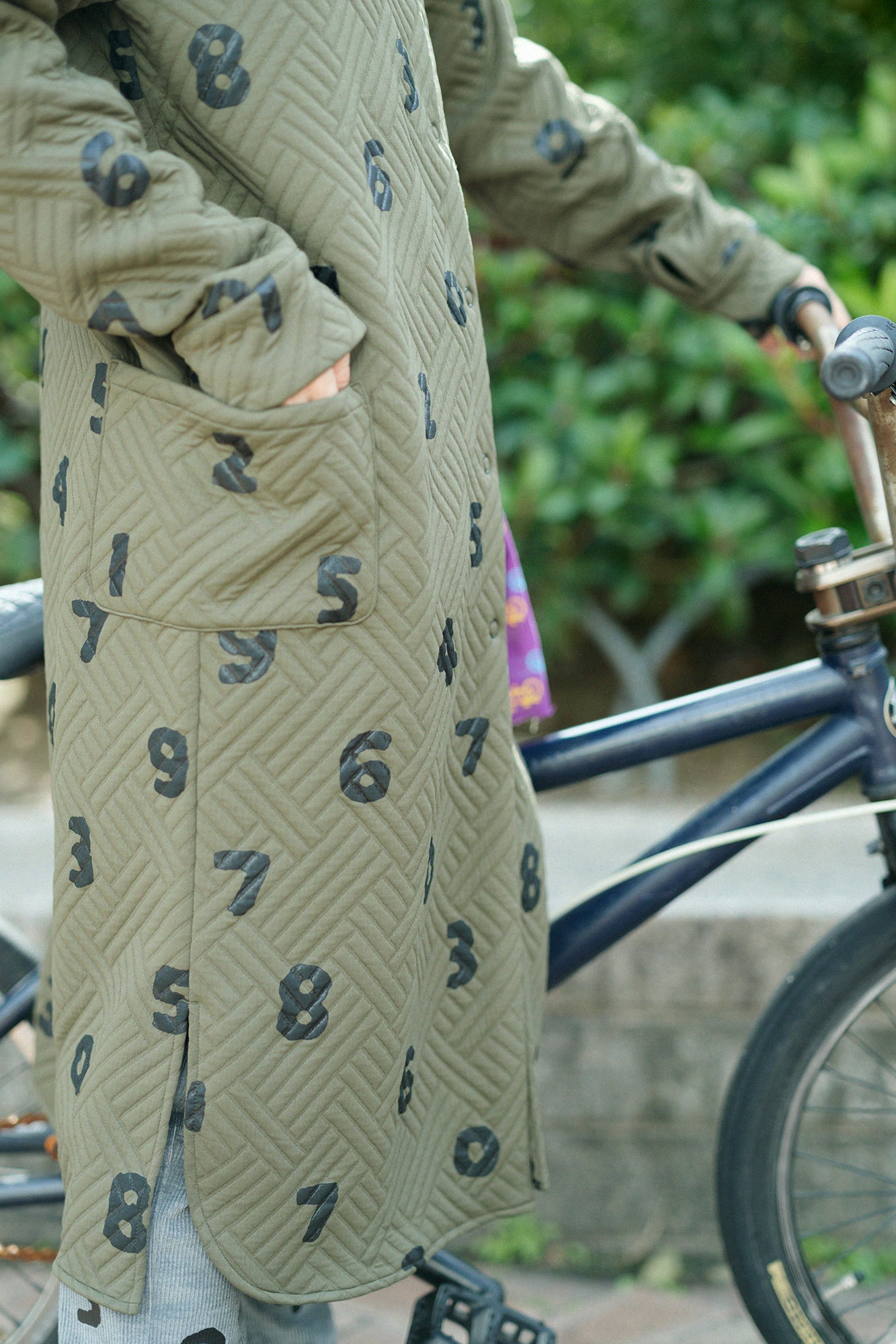 Quilting Jacquard SANPOOne-piece Dress/SO-SU-U Olive Green