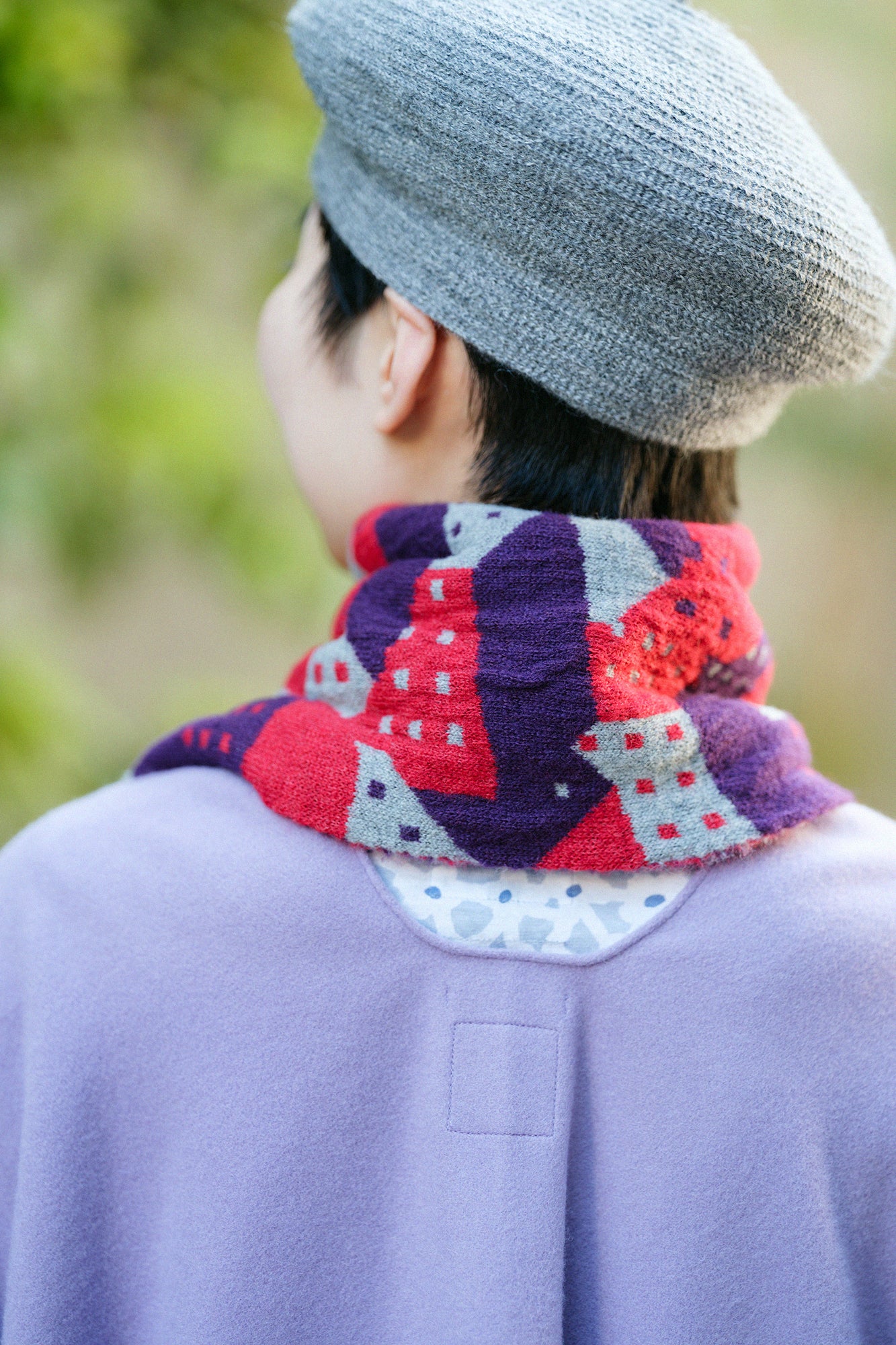 SOU・SOU×MOONBAT 草編領巾/北之國 紅色