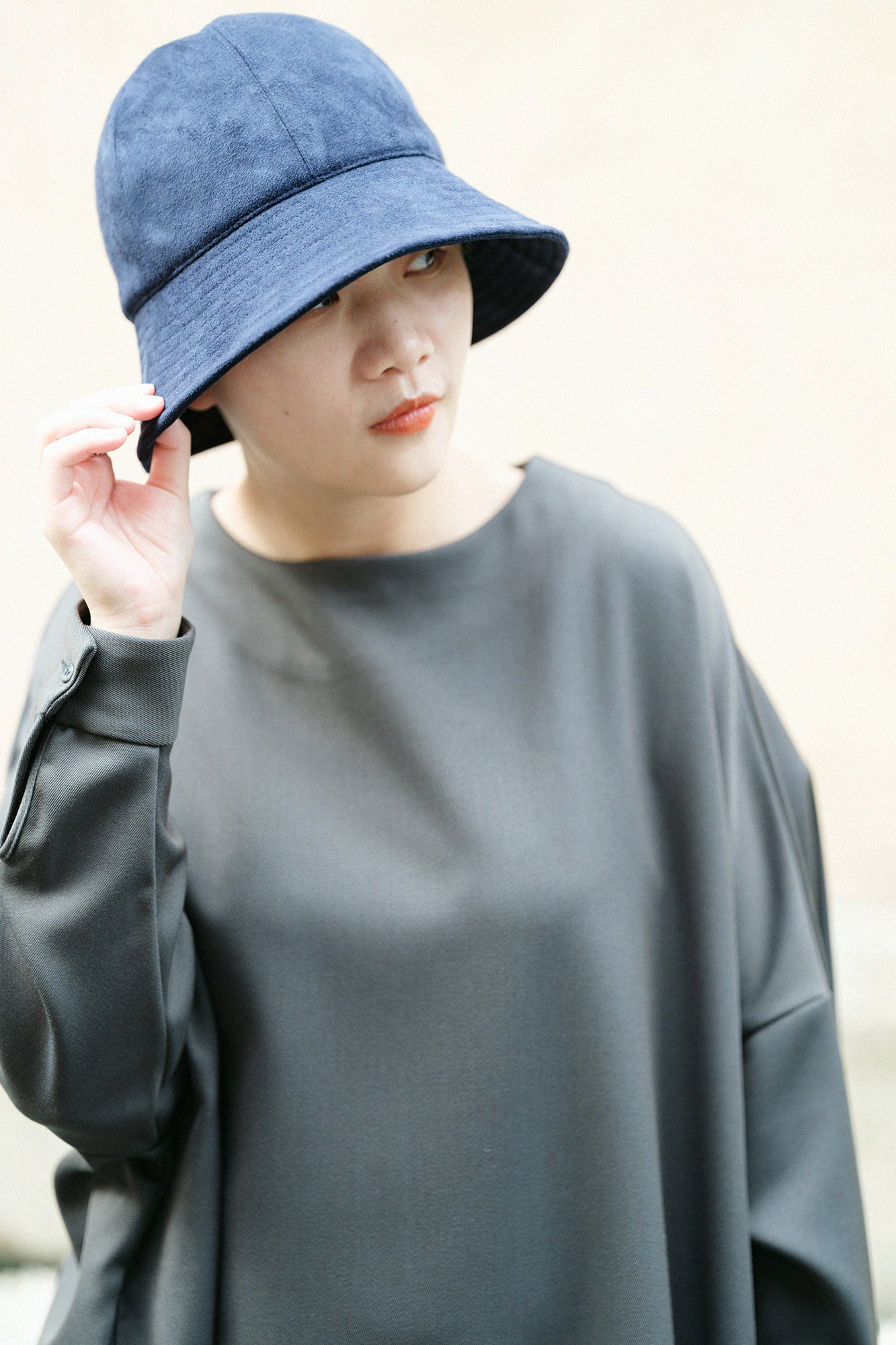 【預購】仿麂皮 Metro Hat/深藍×SO-SU-U十數 昆(※預計於12月9日左右發貨)