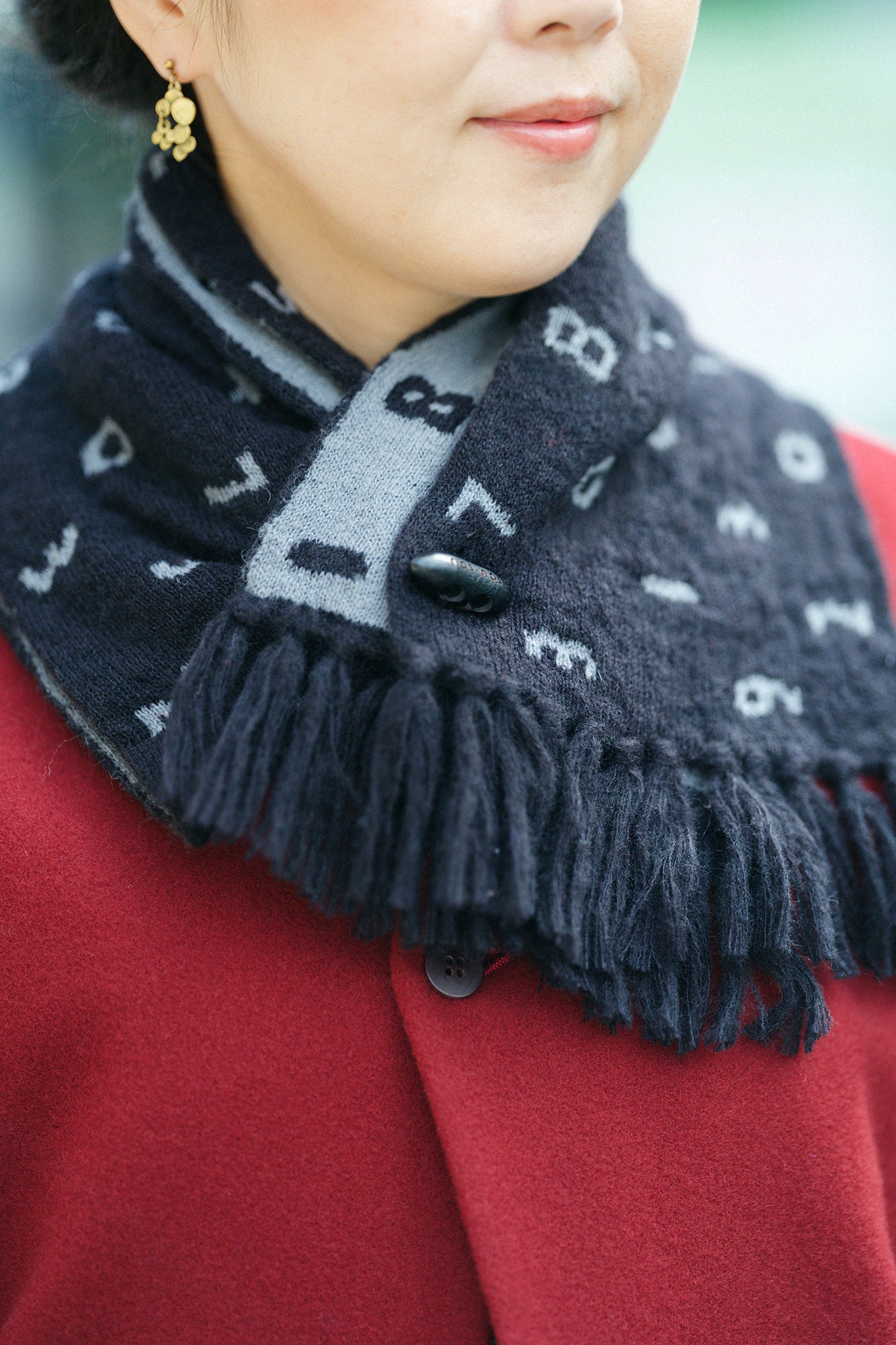 SOU・SOU×MOONBAT 草編領巾/SO-SU-U十數 墨黒色