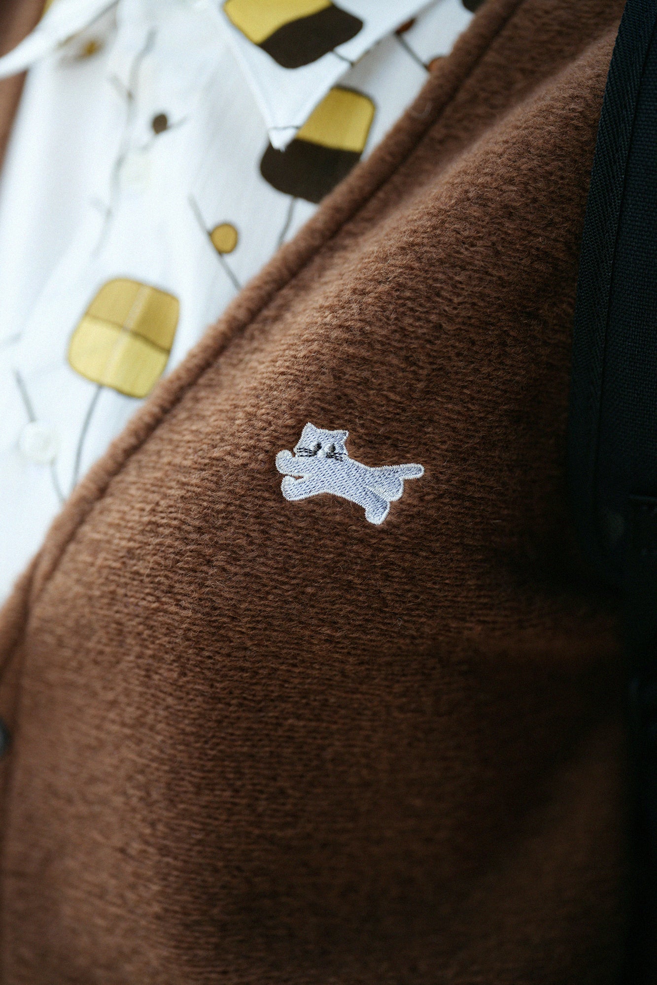 義大利毛絨針織 V領L/S外套/棕色