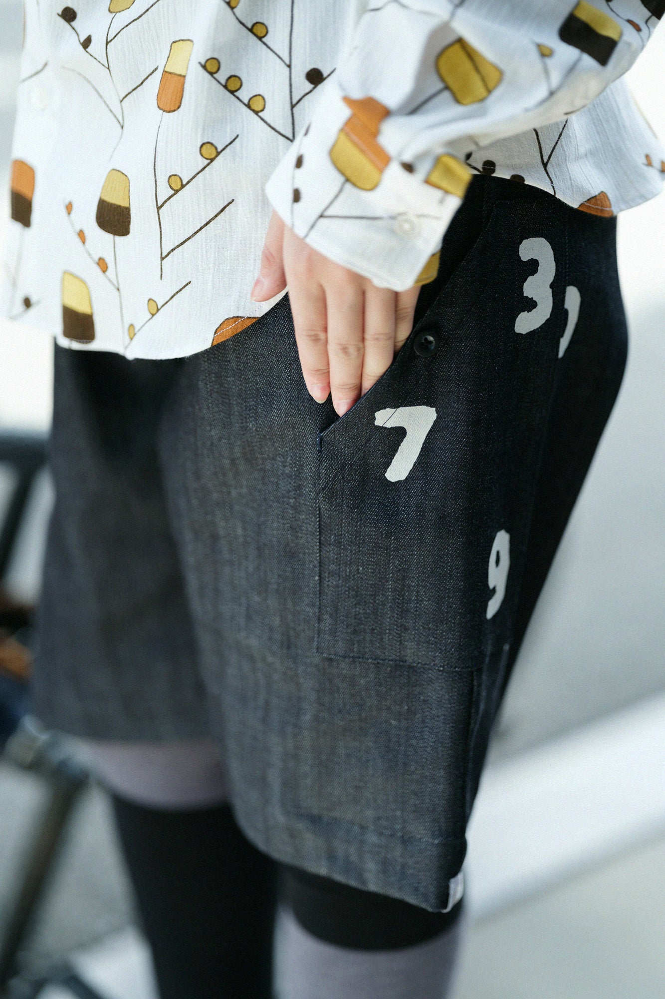 Stretch Denim BIKE Shorts/Indigo×SO-SU-U