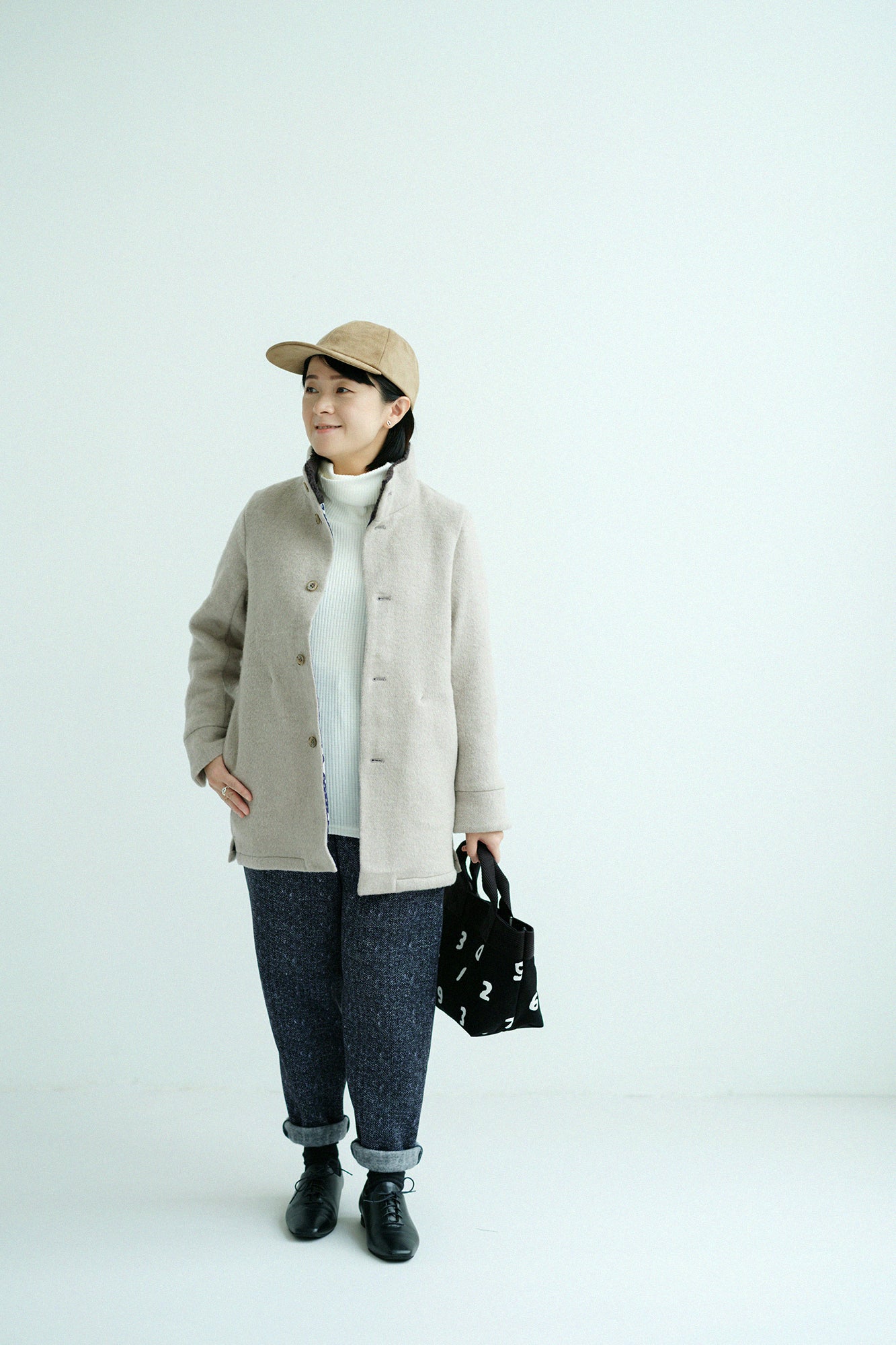 【預購】Soft Thermo(R) 羅紋針織 造型高領L/S長版上衣/白色(※預計於12月9日左右發貨)