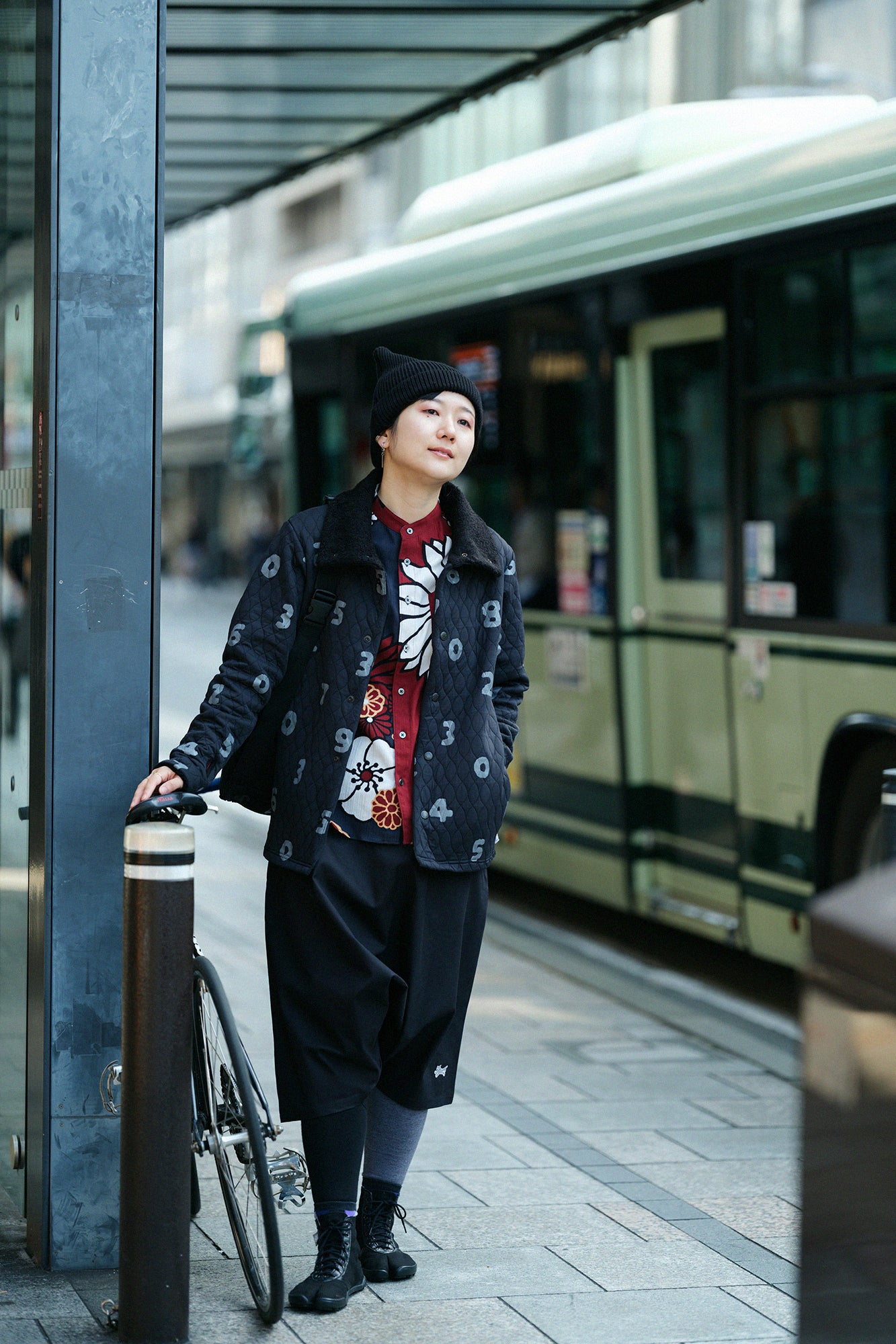 高島縮20/20 スタンドカラーシャツ/金襴緞子(きんらんどんす)