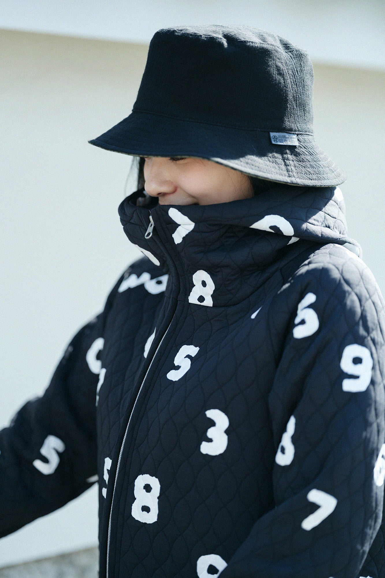 キルティングジャカール BIKEパーカー/SO-SU-U ブラック