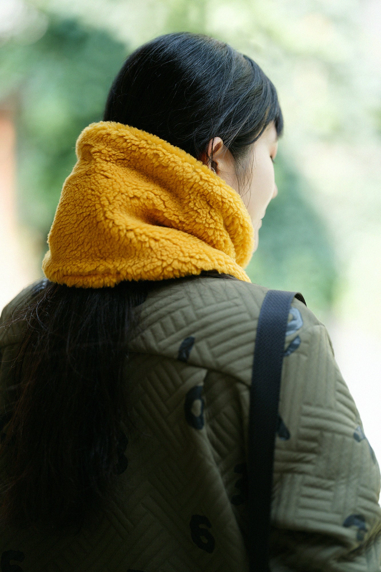 Reversible BIKENeck Warmer/Polka Dots Mara Yellow Beige