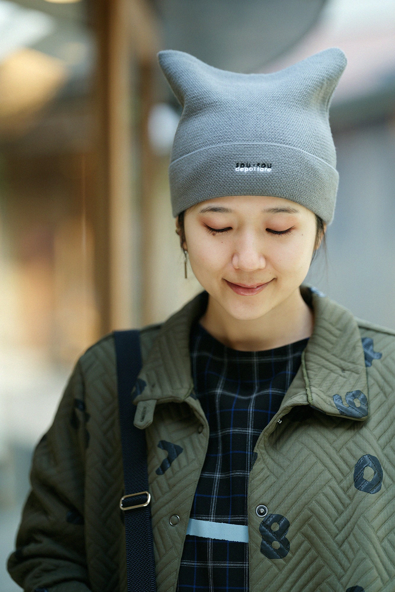 depo Nyan Jacquard Knit Cap/MiddleGrey