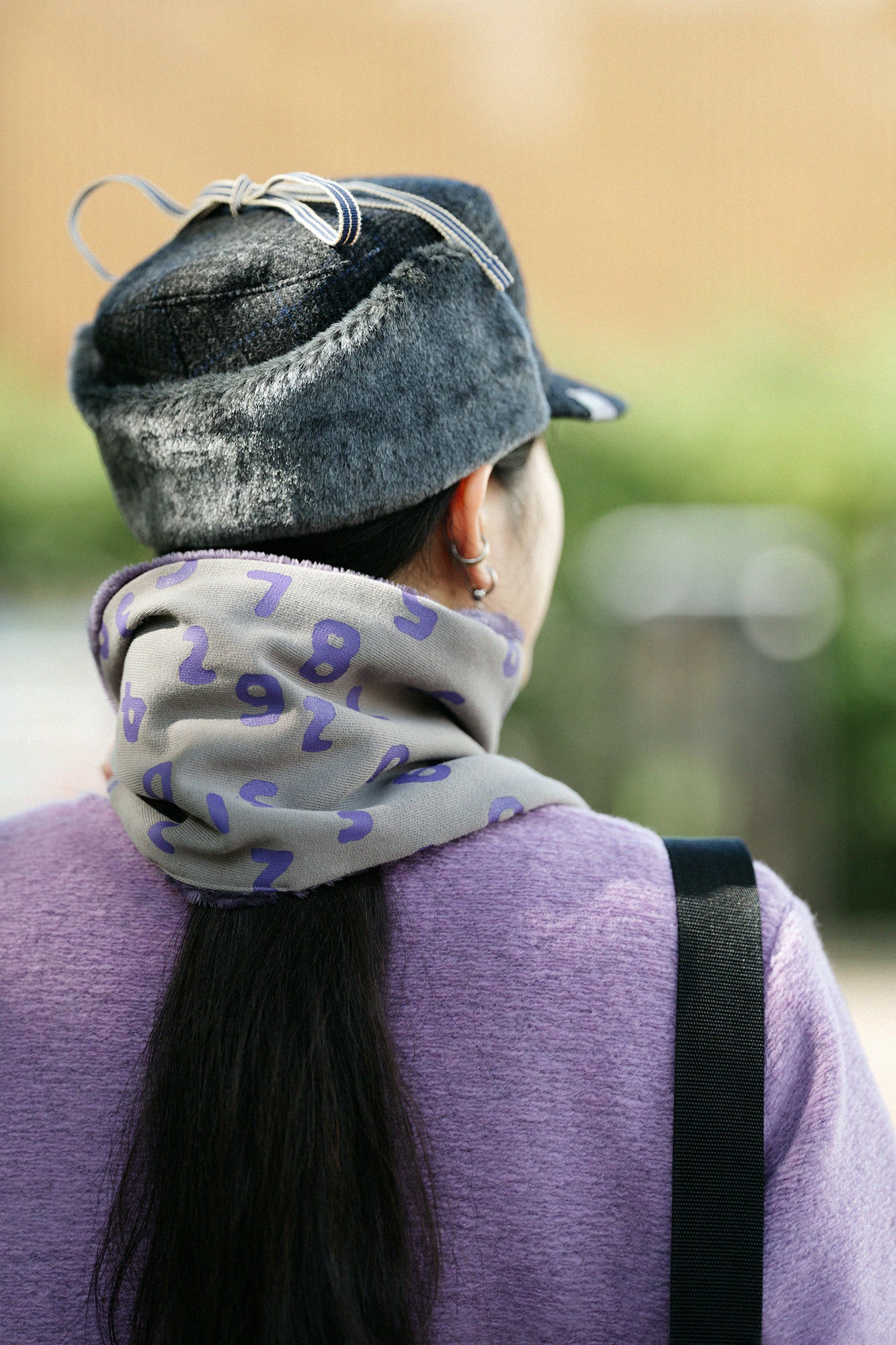 雙面用 BIKE短圍巾/SO-SU-U十數昆 上下 灰色