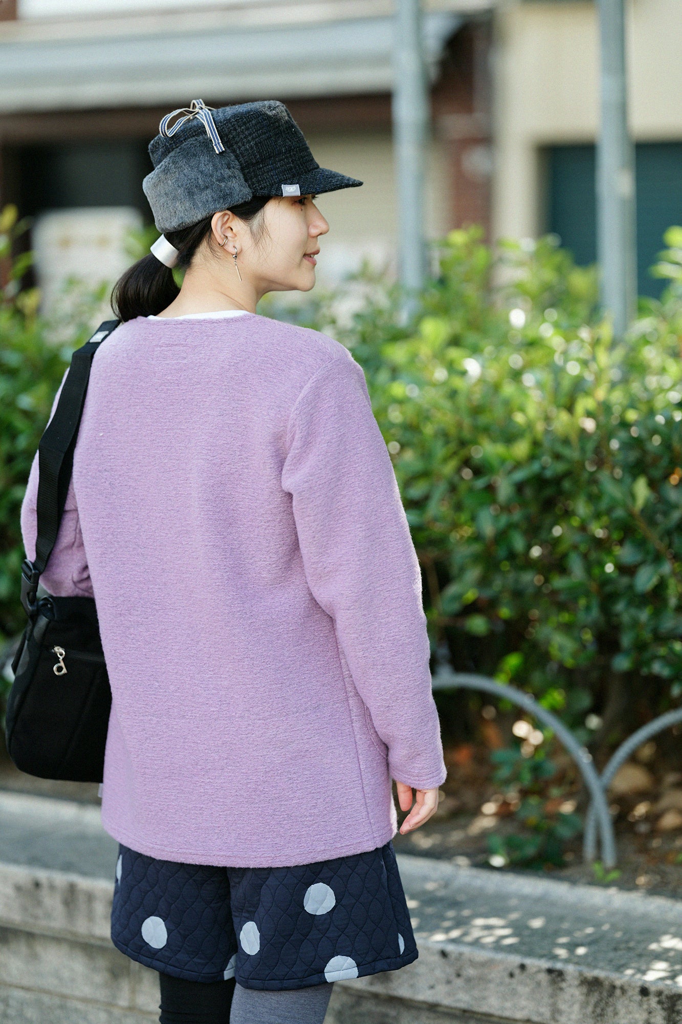 Bishu Tweed Boa BIKE CAP/Glen Check×SO-SU-U