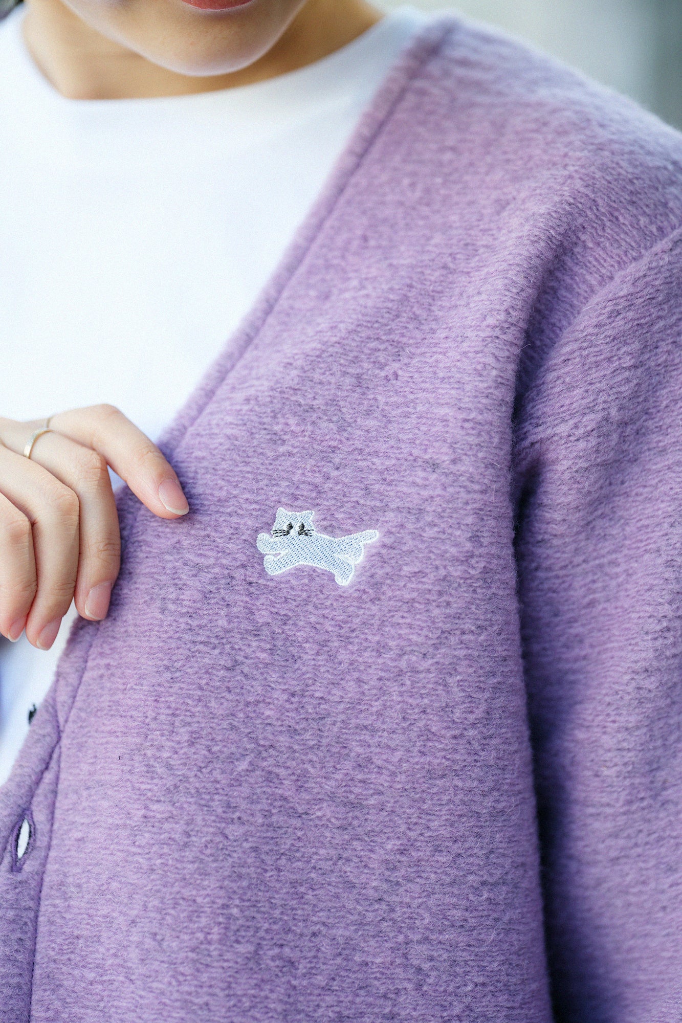 【◯预购】义大利毛绒针织V领L/S外套/玫瑰粉红(※预计于12月2日左右发货)