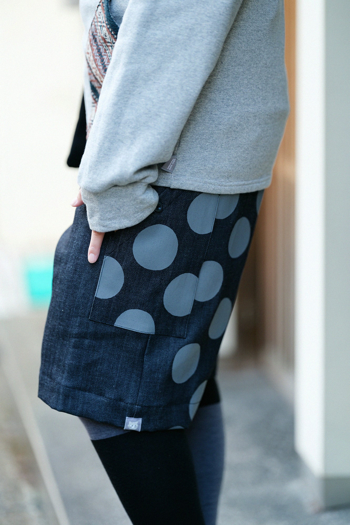 ストレッチデニム BIKEショーツ/インディゴ×KPD